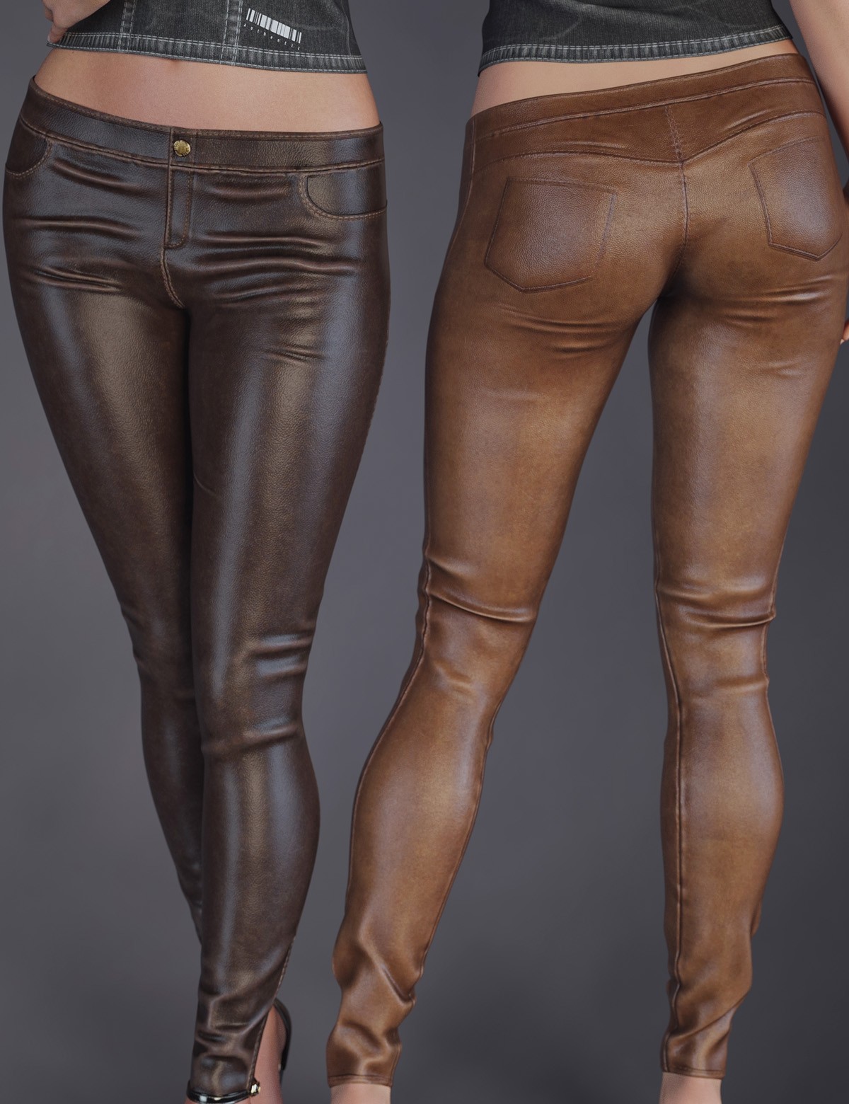 dForce Low Leather Pants Genesis8-8.1F-G9 by N/A
