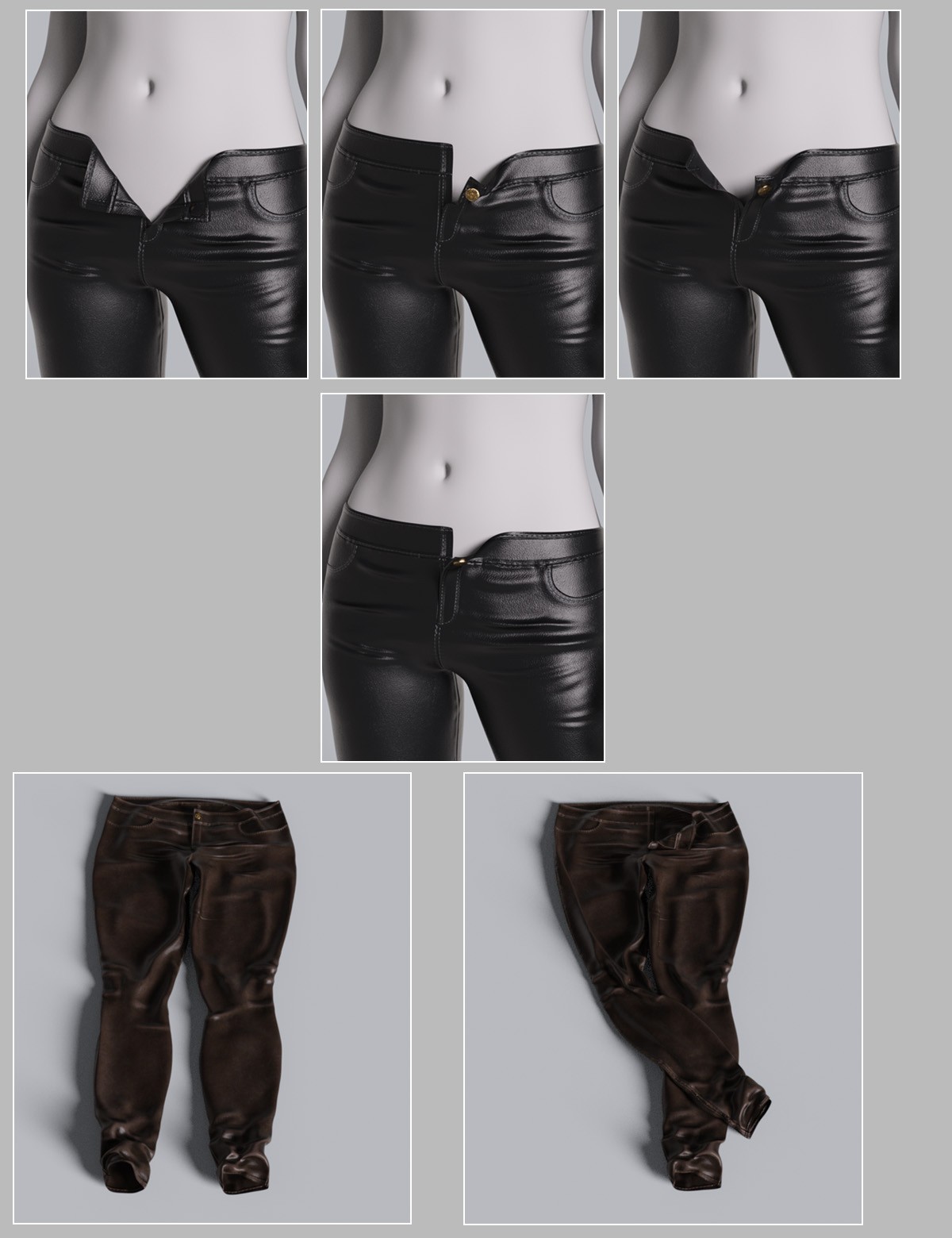 dForce Low Leather Pants Genesis8-8.1F-G9 by N/A