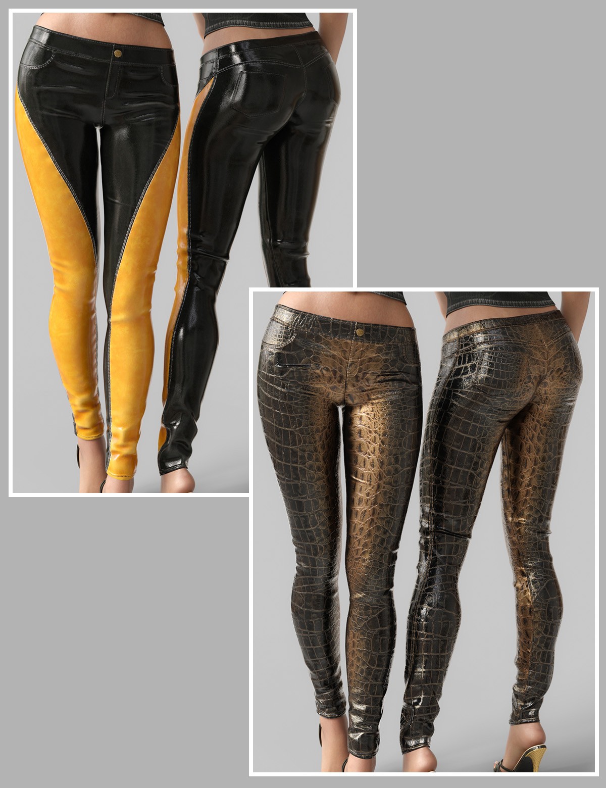 Grunge and Style Low Leather Pants G8-8.1F-G9 by N/A