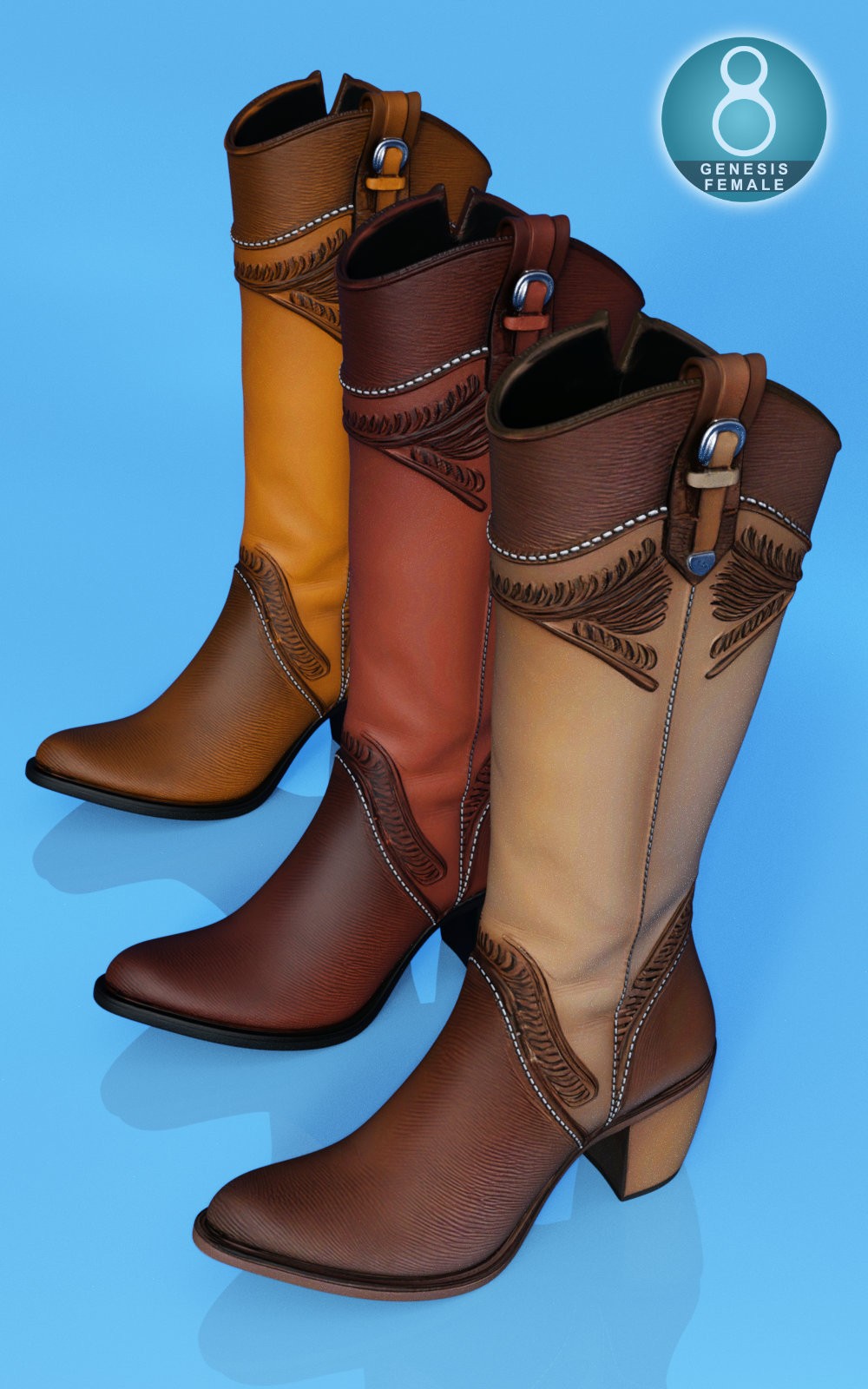 Western Honey Boots for G8F by N/A