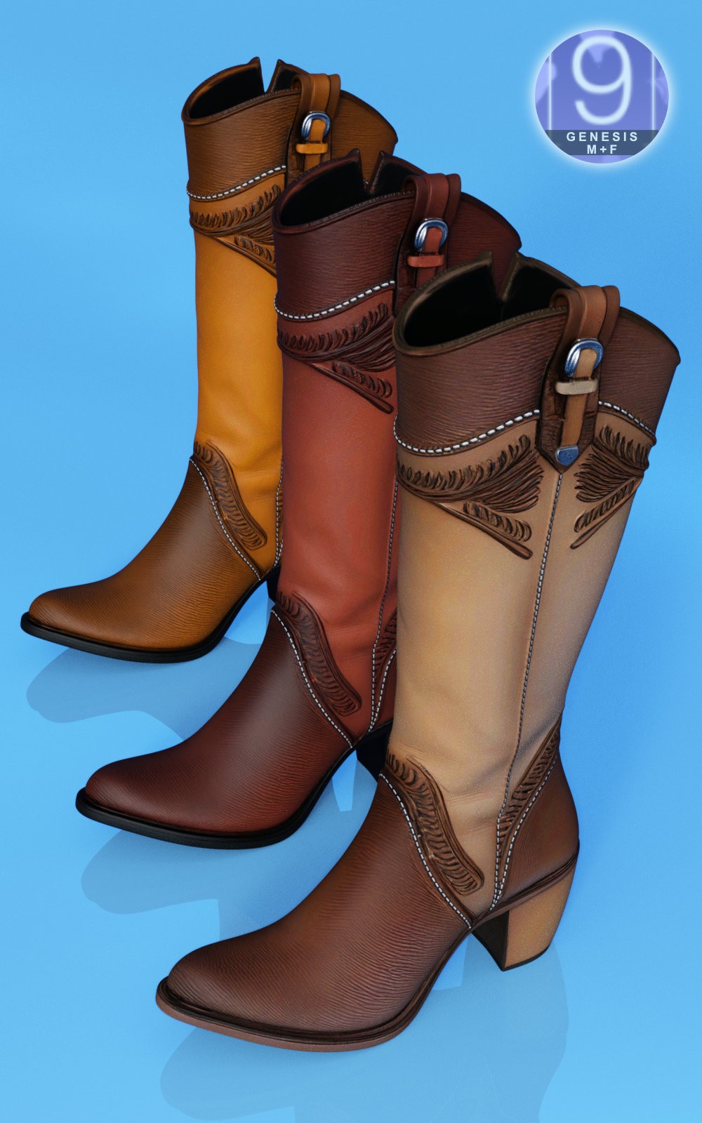 Western Honey Boots for G9 by N/A