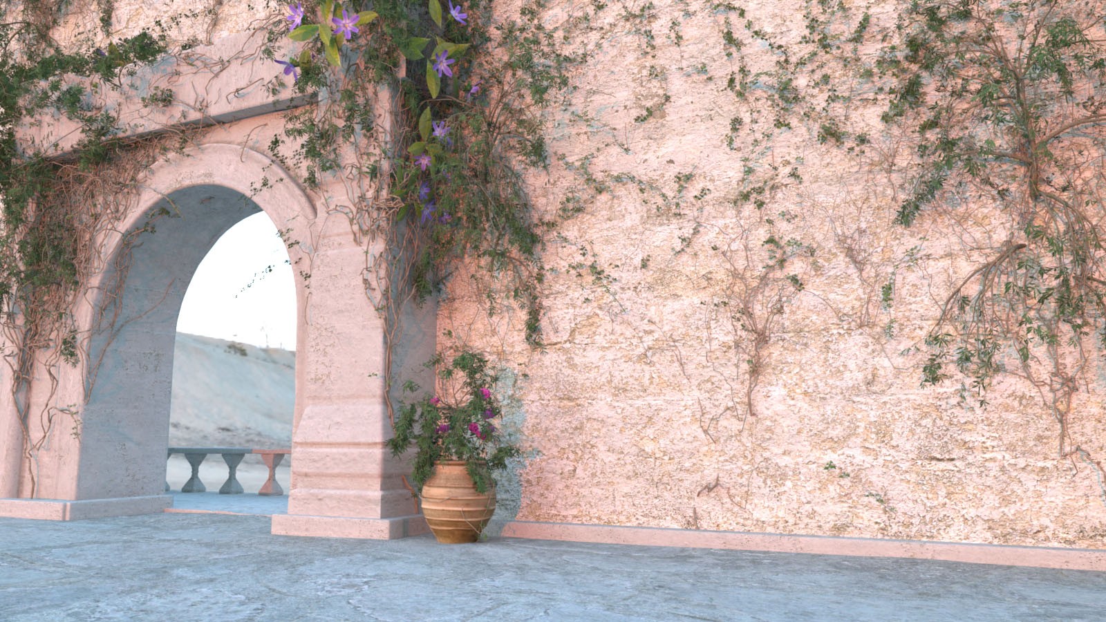 3D Scenery: Mountain Stone House: Pool by N/A