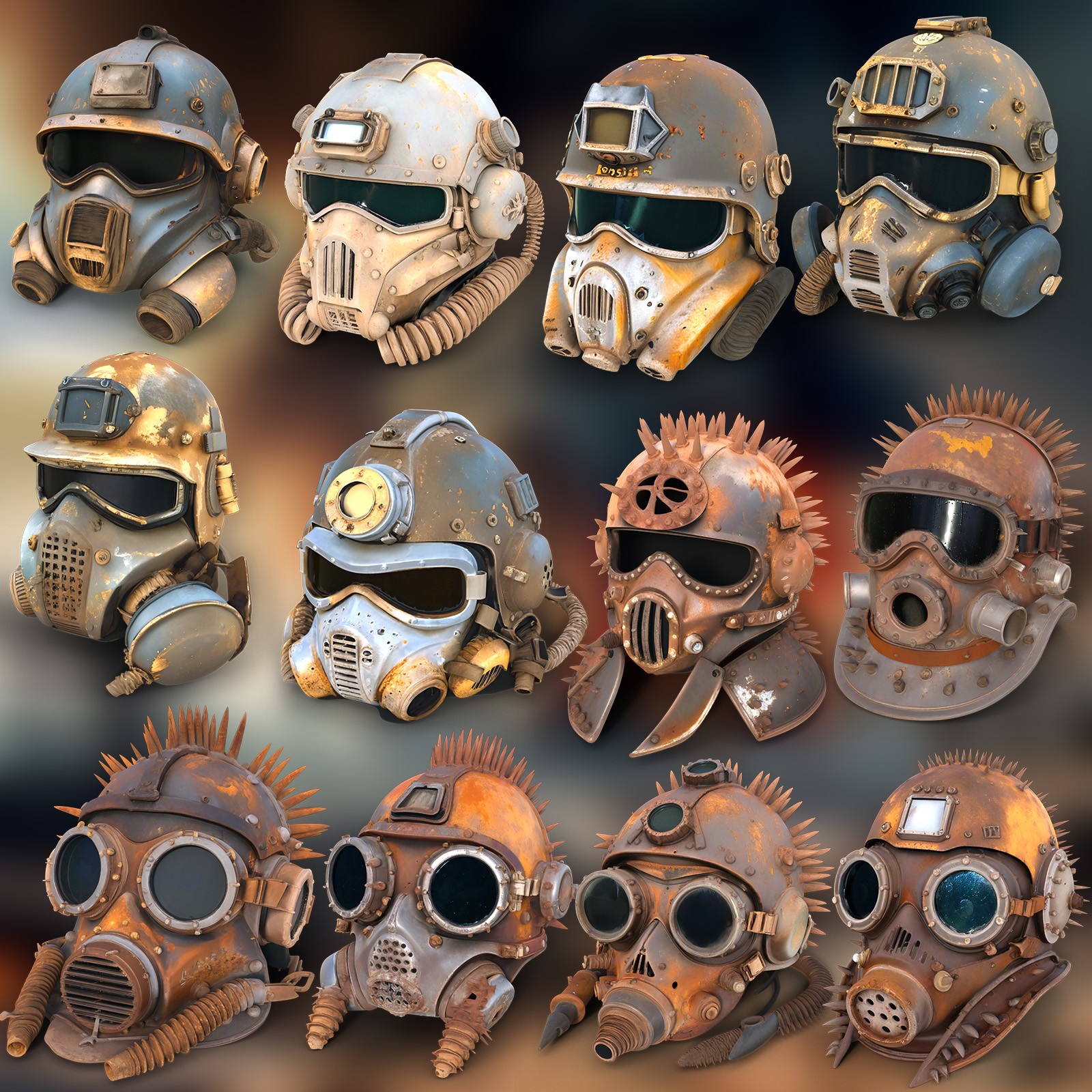 Post Apocalyptic Helmets 3 by N/A
