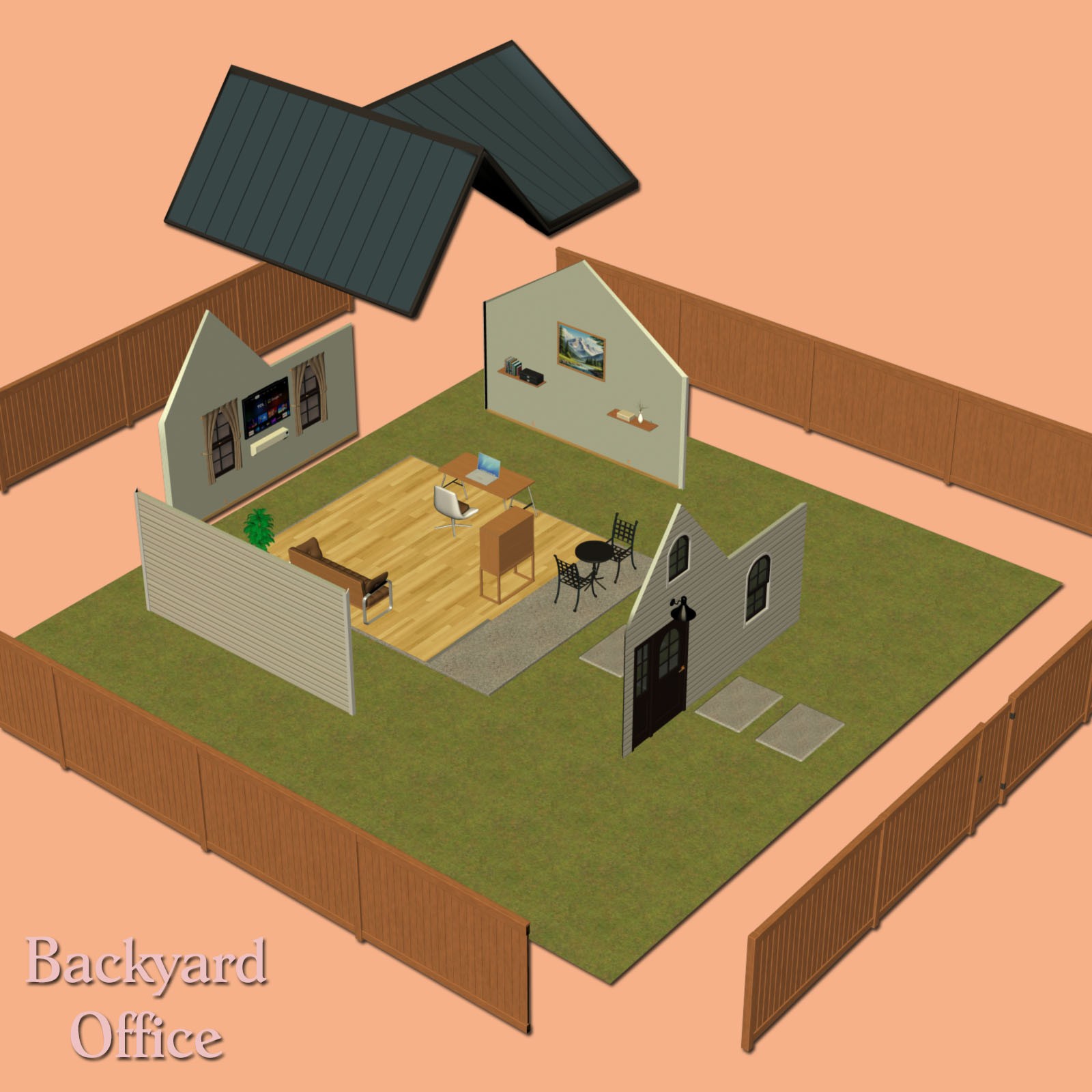 Backyard Office Set by N/A