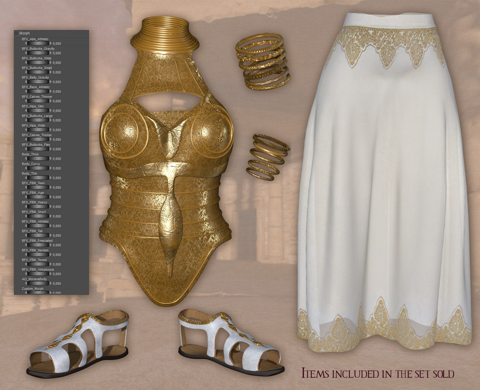 Fancy Greek Goldness Armor for La Femme2 by N/A