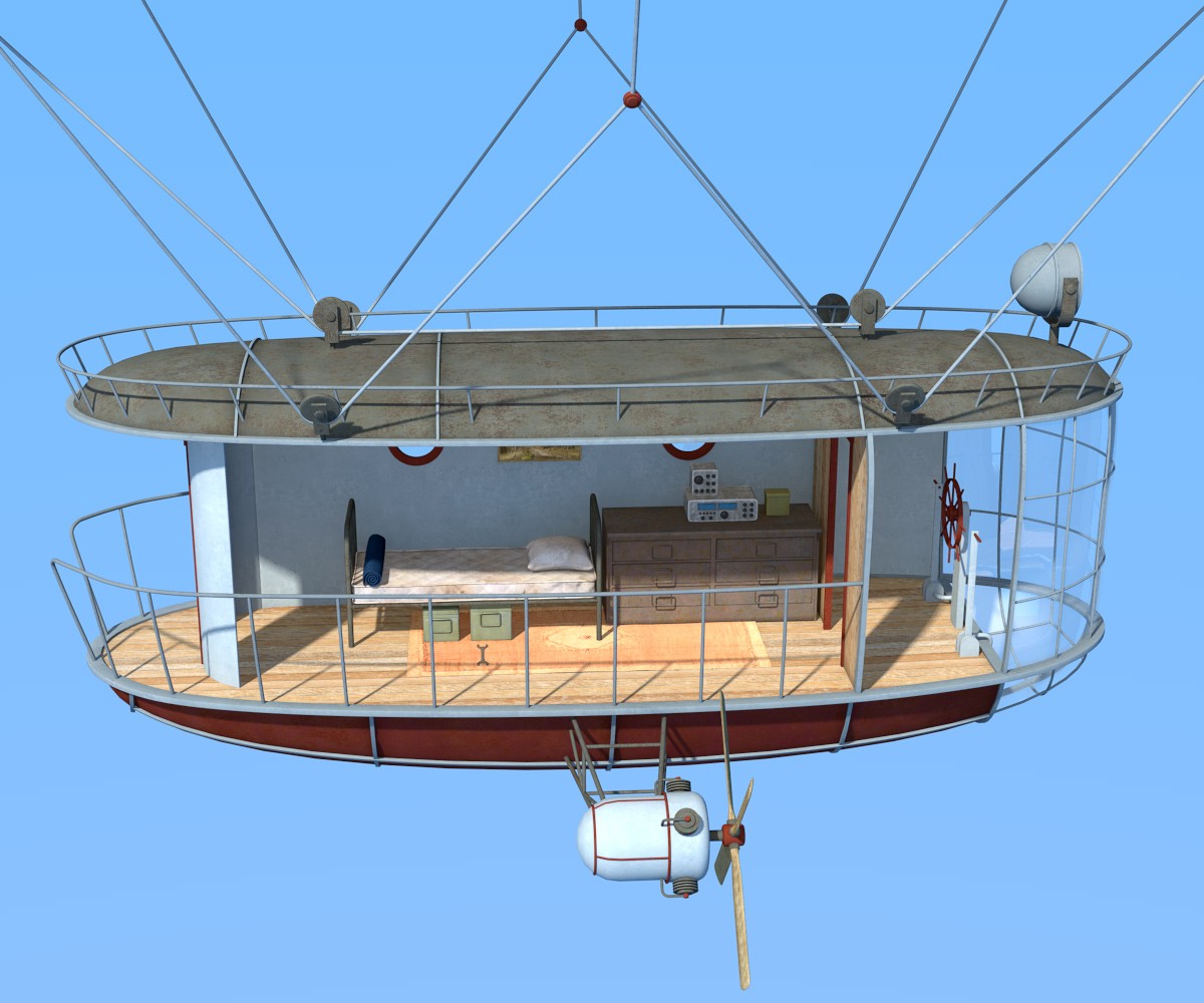 Airship with interior for Poser by N/A