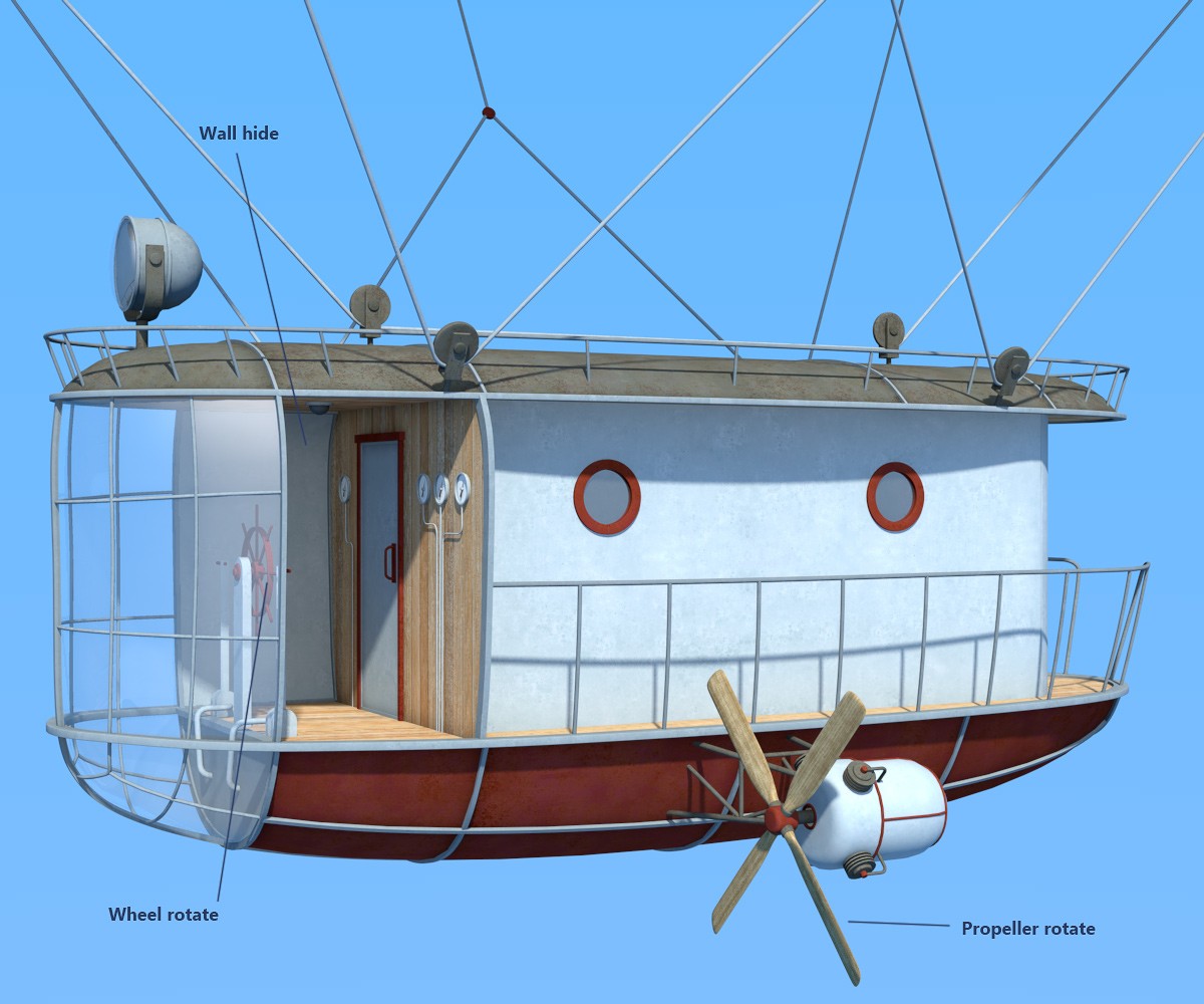Airship with interior for Daz Studio by N/A