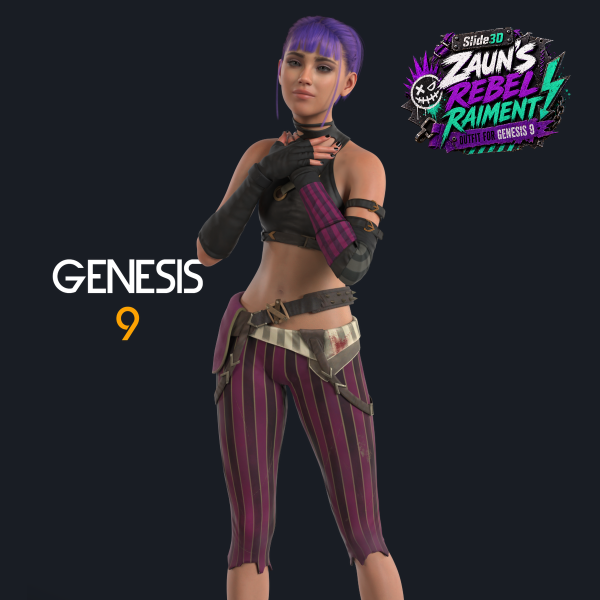Slide3D Zaun's Rebel Raiment Outfit G9 by N/A