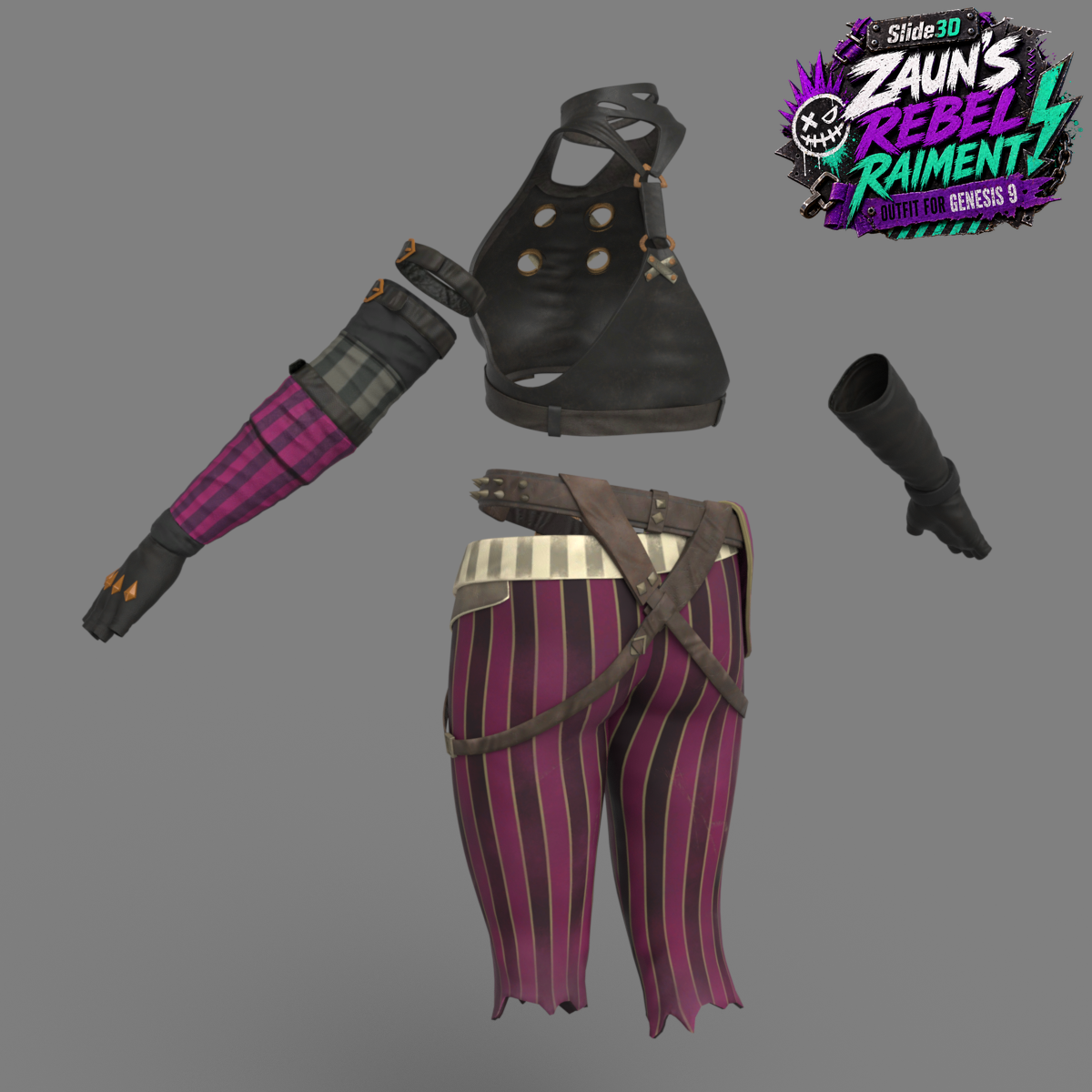 Slide3D Zaun's Rebel Raiment Outfit G9 by N/A