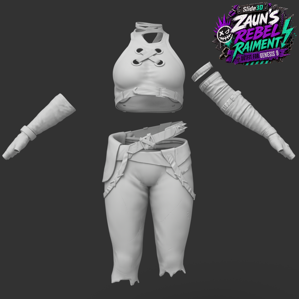 Slide3D Zaun's Rebel Raiment Outfit G9 by N/A