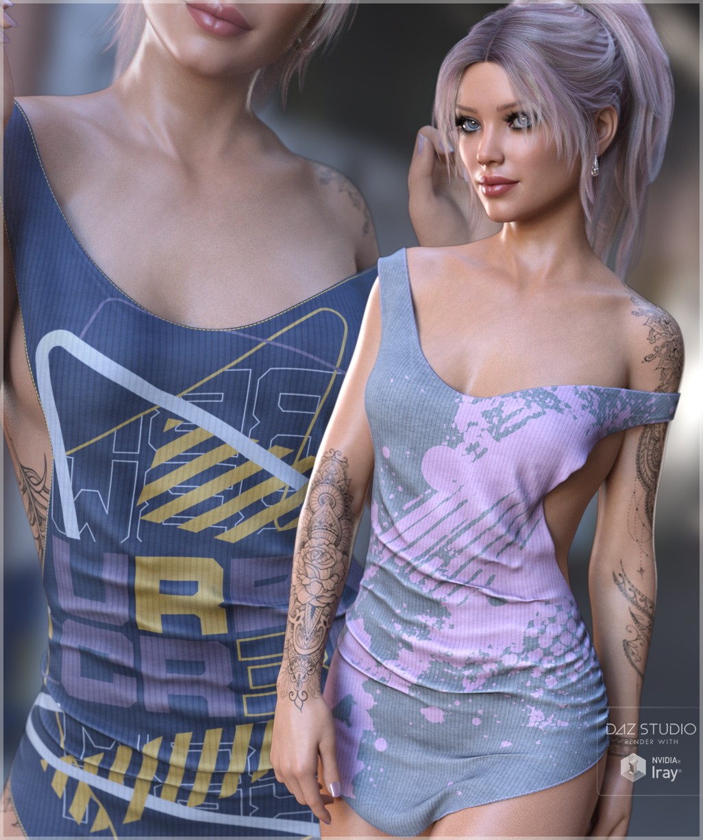 Trends Textures for dForce Mini Tank Dress by N/A