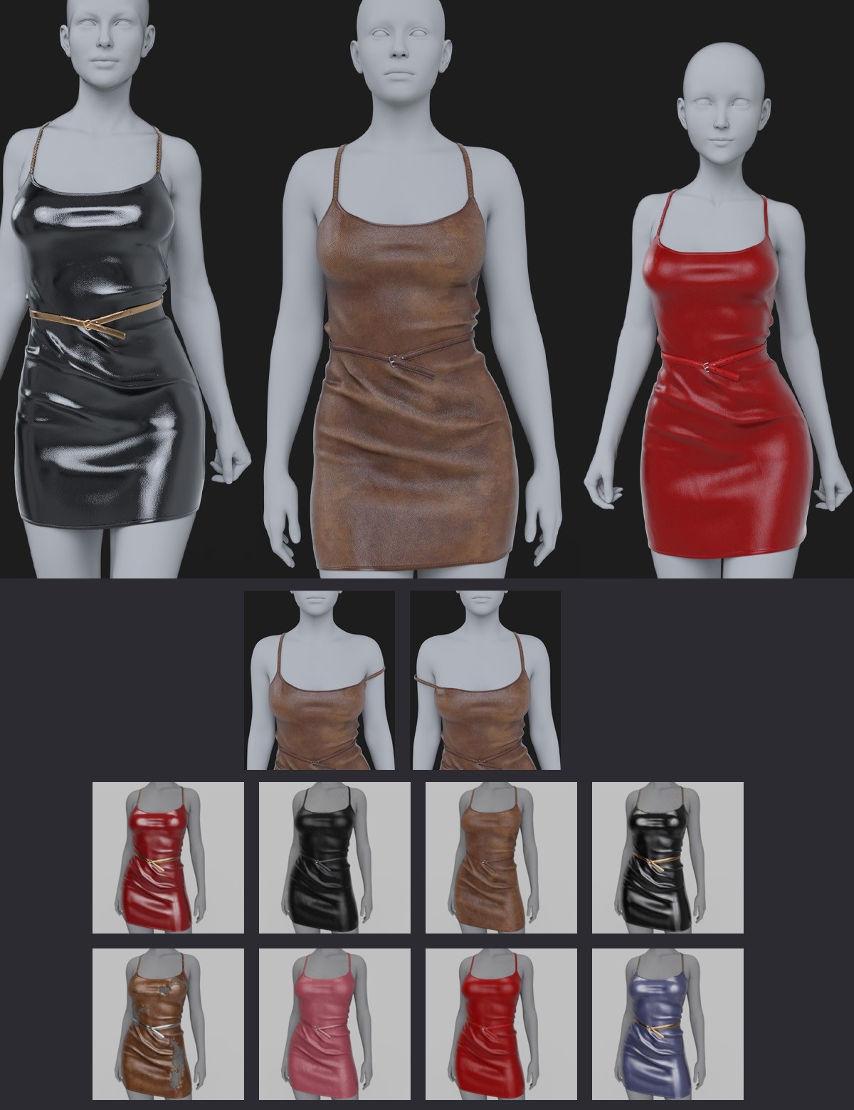 dForce Light Leather Dress Genesis8-8.1F-G9 by N/A