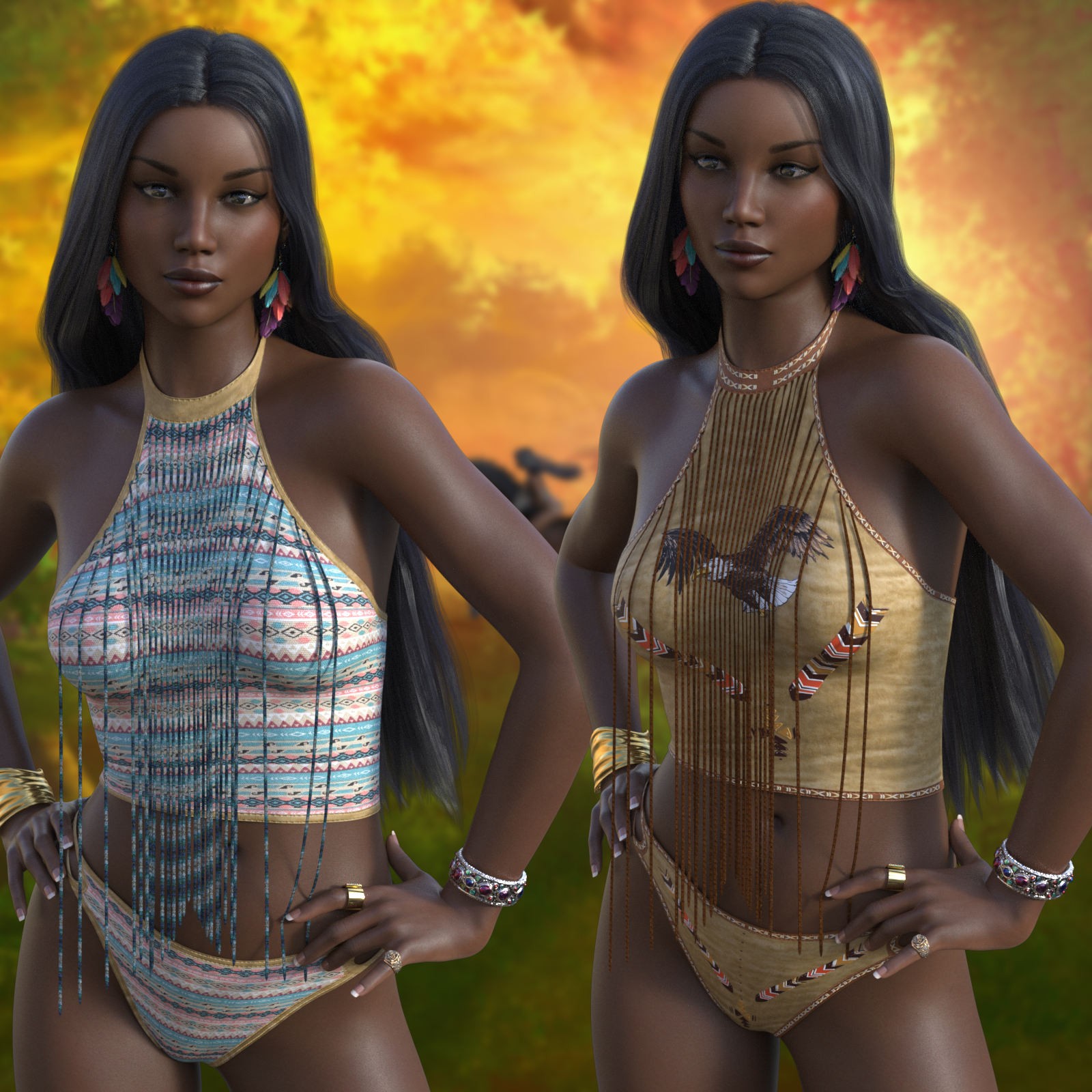 DA-NativeAmerican for dForce Liquid Metal for Genesis 9 and 8 Female by -Wolfie- by N/A