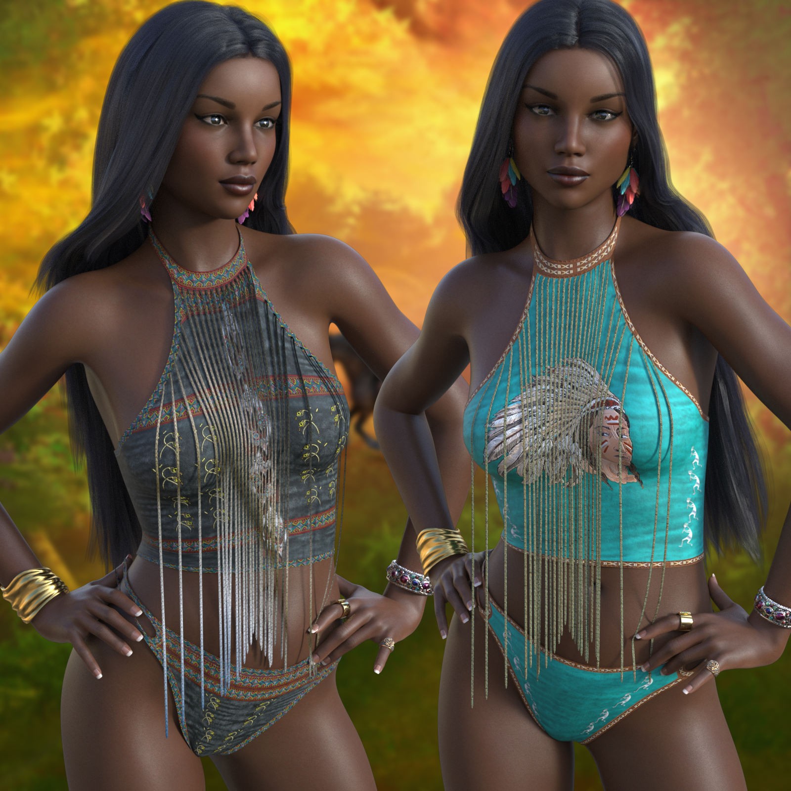 DA-NativeAmerican for dForce Liquid Metal for Genesis 9 and 8 Female by -Wolfie- by N/A