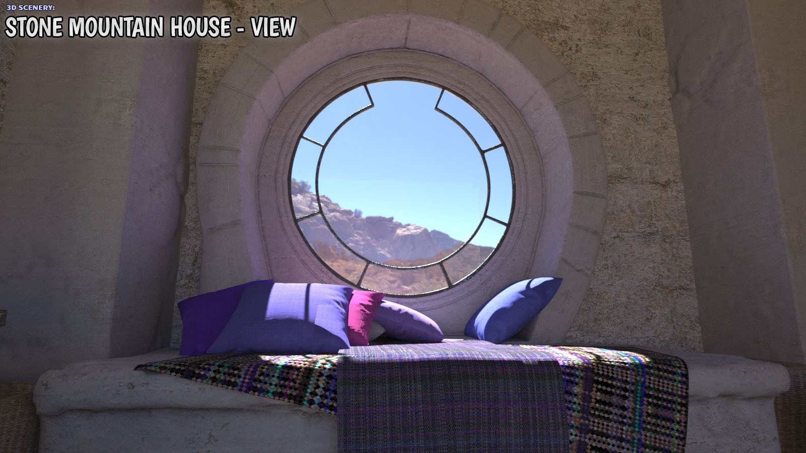 3D Scenery: Mountain Stone House: View by N/A
