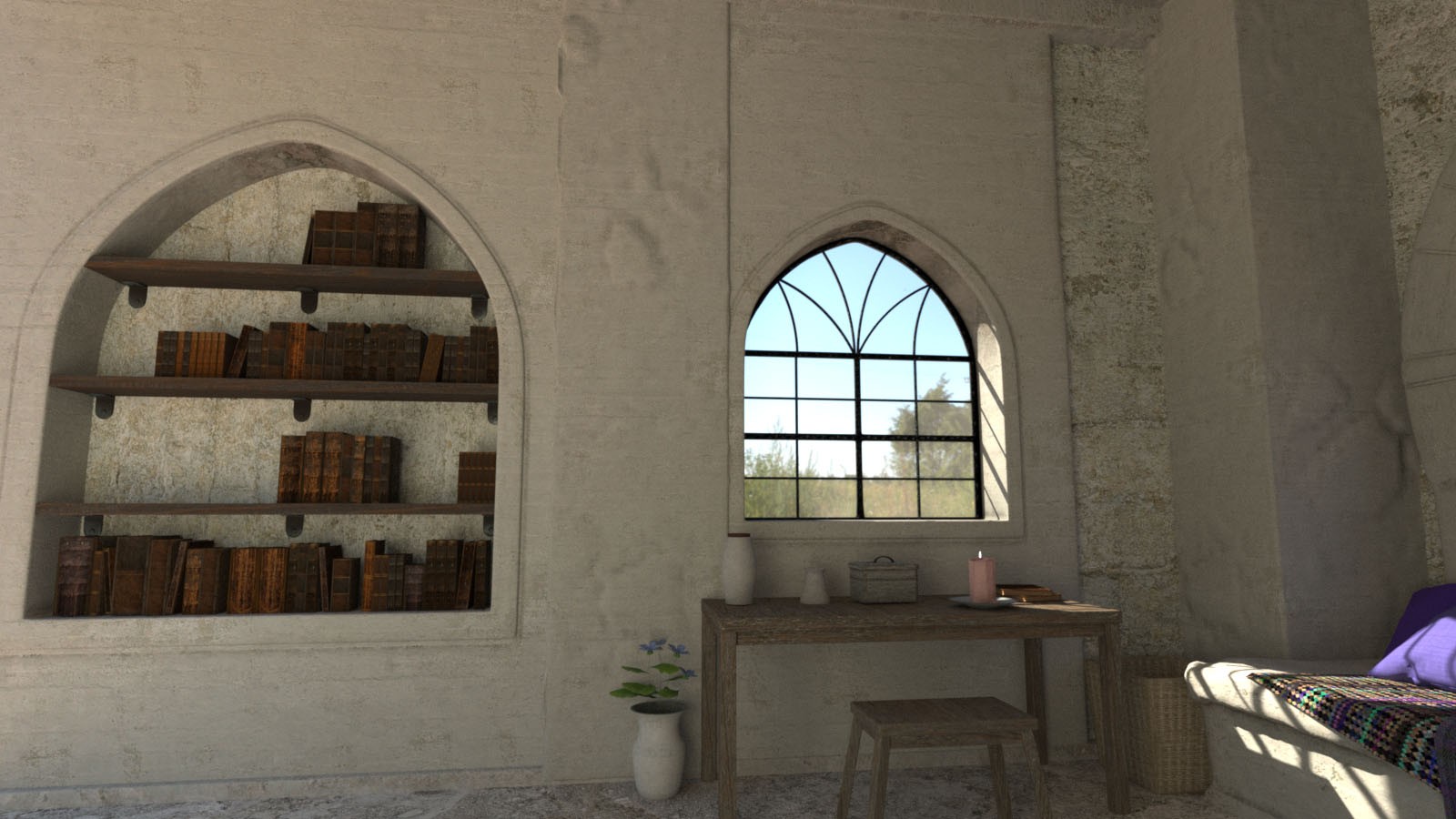 3D Scenery: Mountain Stone House: View by N/A