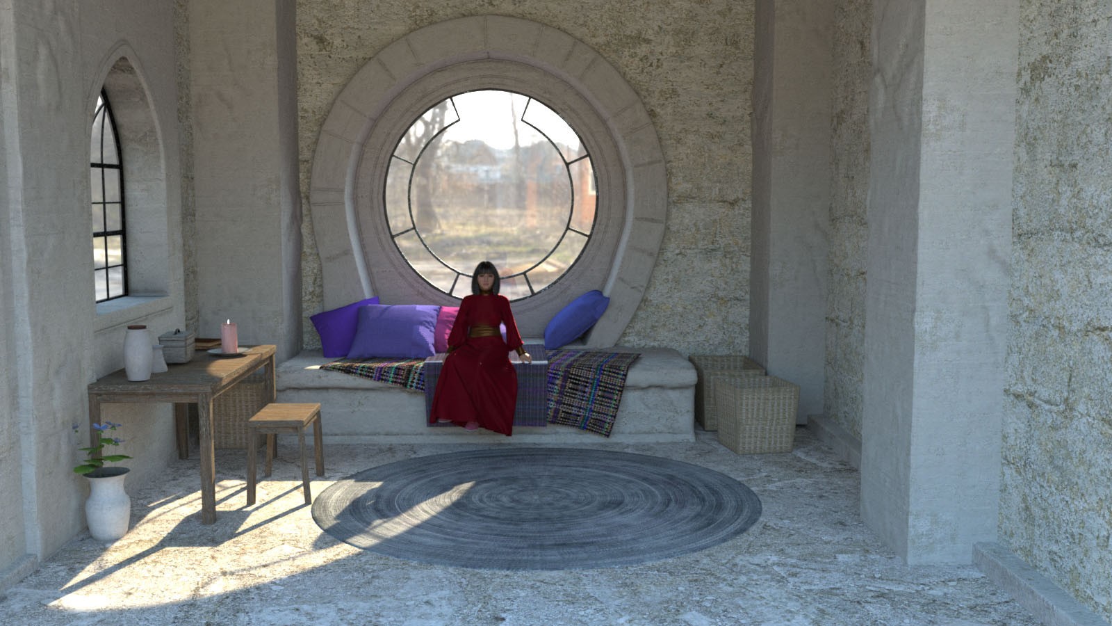 3D Scenery: Mountain Stone House: View by N/A
