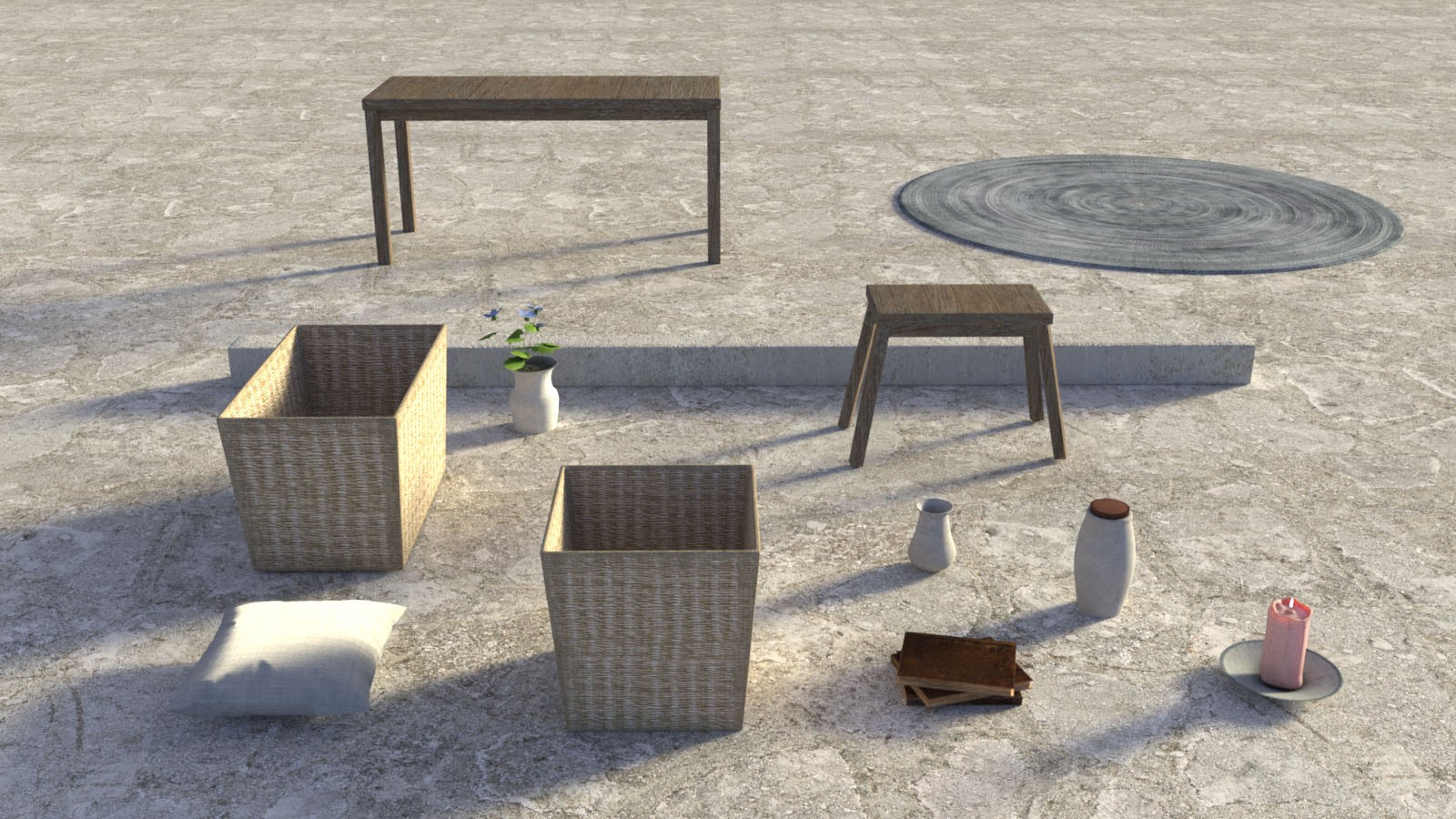 3D Scenery: Mountain Stone House: View by N/A