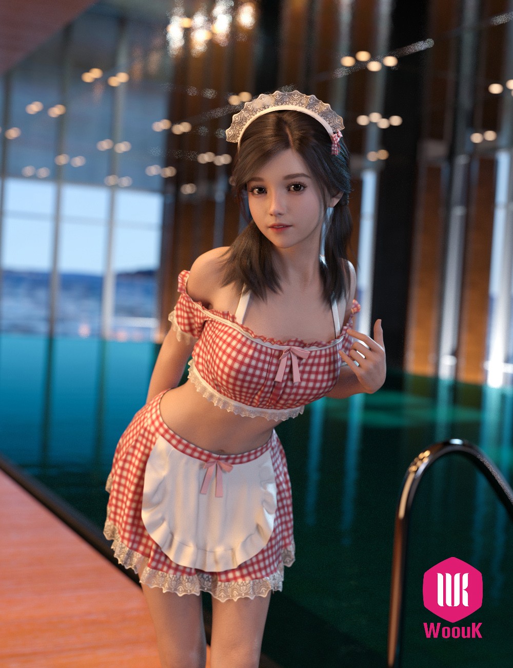 dForce WUK Maid Swimsuit for Genesis 8 and 8.1 Female by N/A