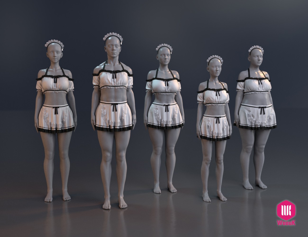 dForce WUK Maid Swimsuit for Genesis 8 and 8.1 Female by N/A