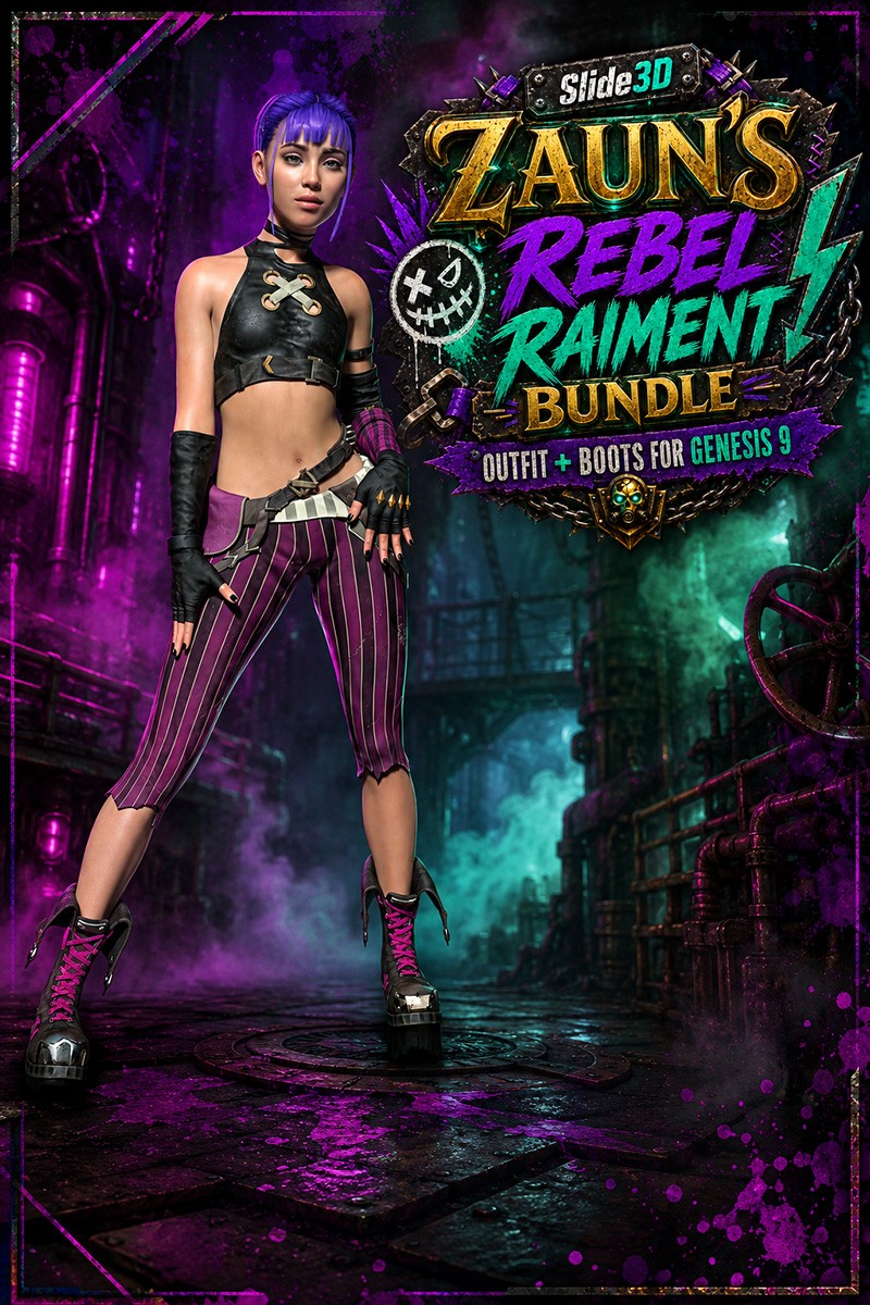 Slide3D Zaun's Rebel Raiment Bundle G9 by N/A