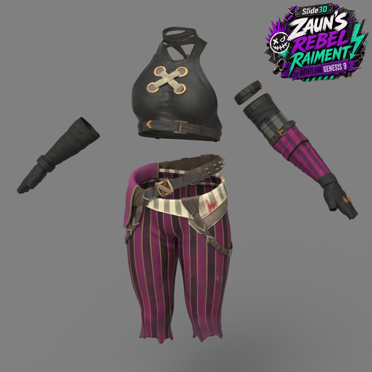 Slide3D Zaun's Rebel Raiment Bundle G9 by N/A