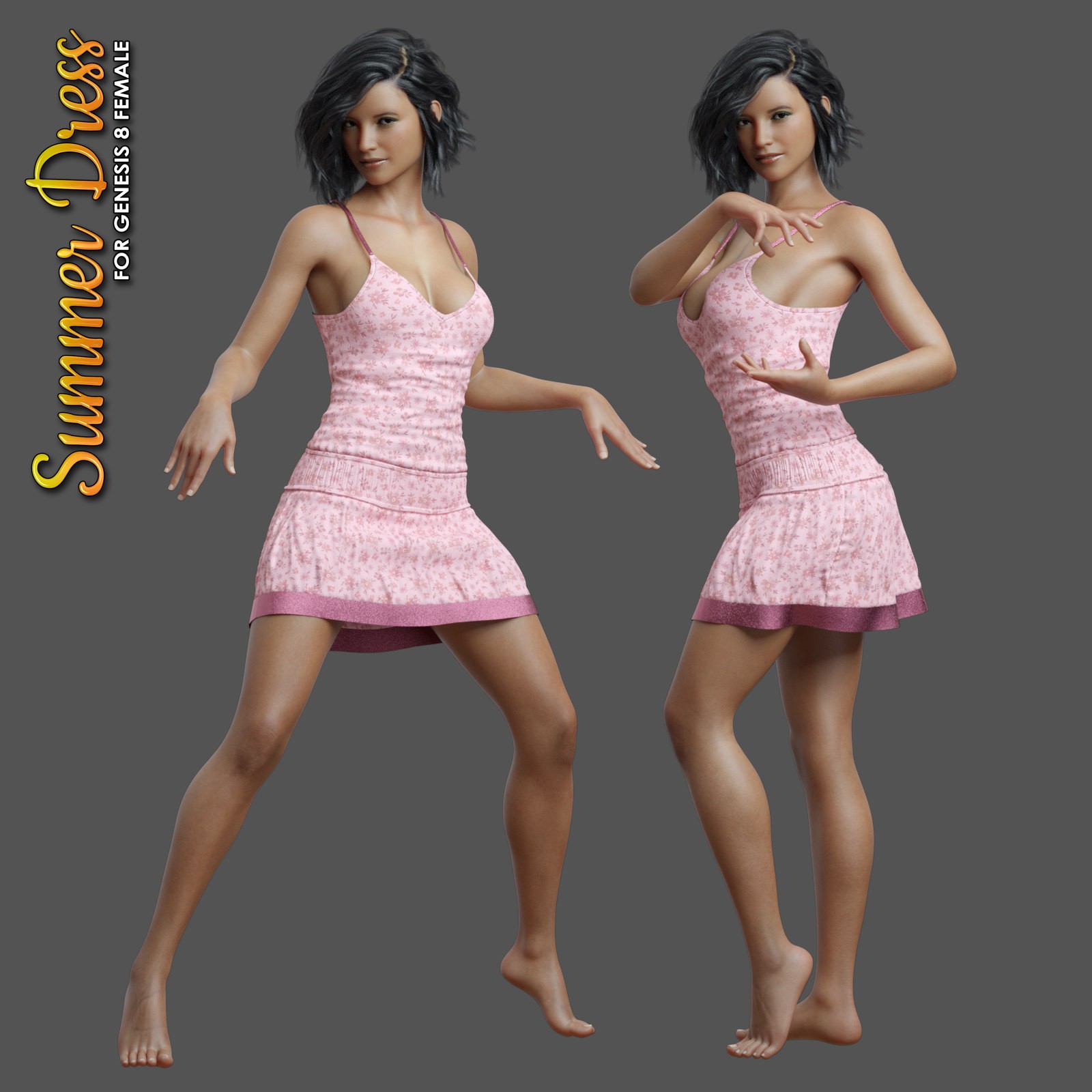 Exnem dForce Summer Dress for Genesis 8 Female by N/A