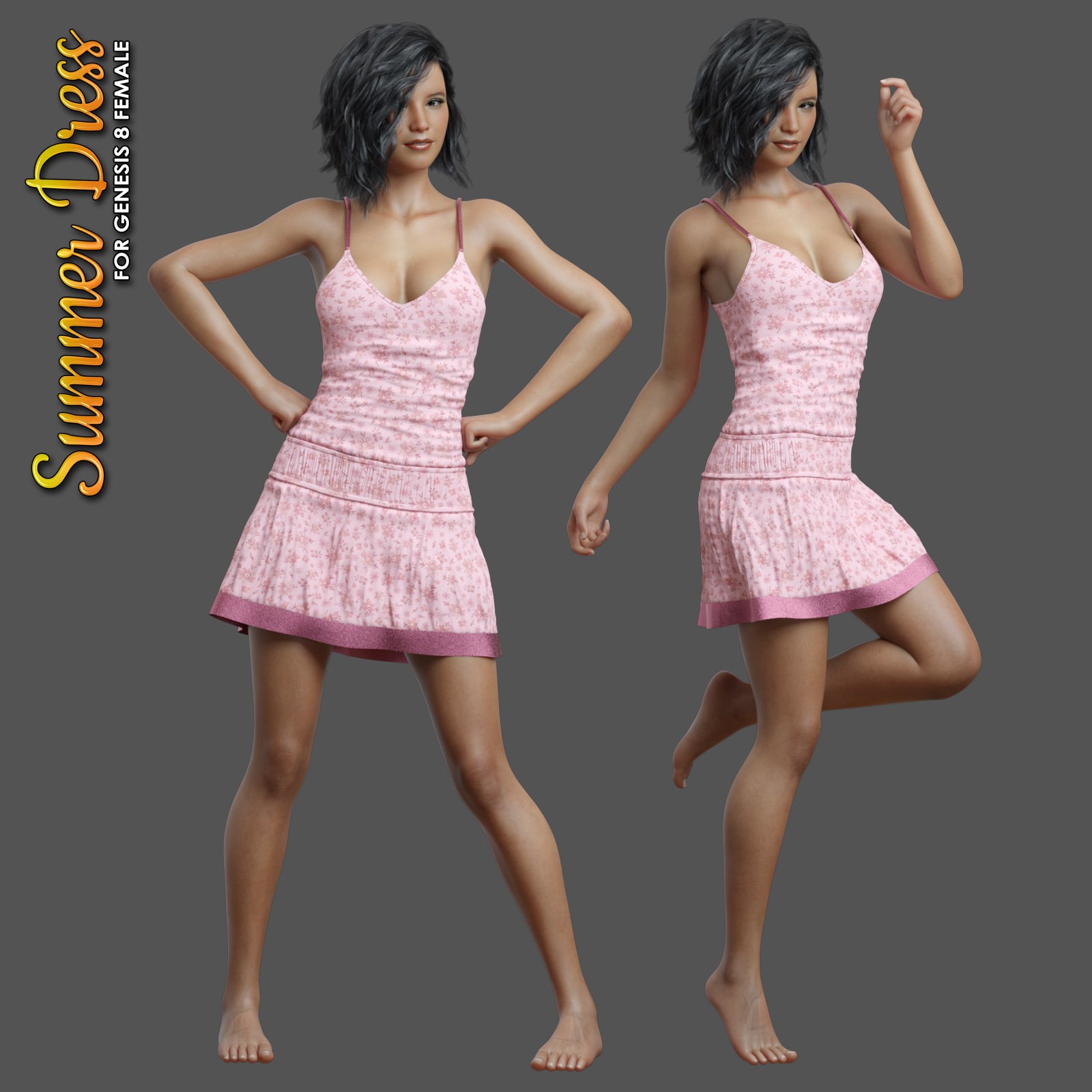 Exnem dForce Summer Dress for Genesis 8 Female by N/A