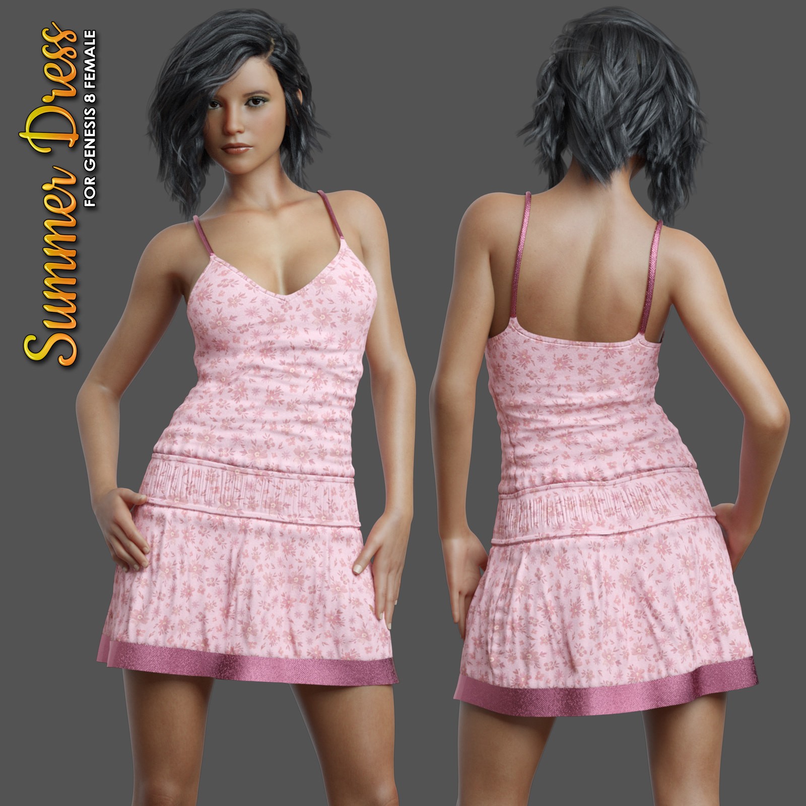 Exnem dForce Summer Dress for Genesis 8 Female by N/A