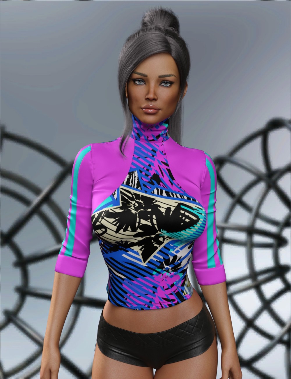 VERSUS - dForce Active High Neck Top for Genesis 8,8.1 Female by N/A