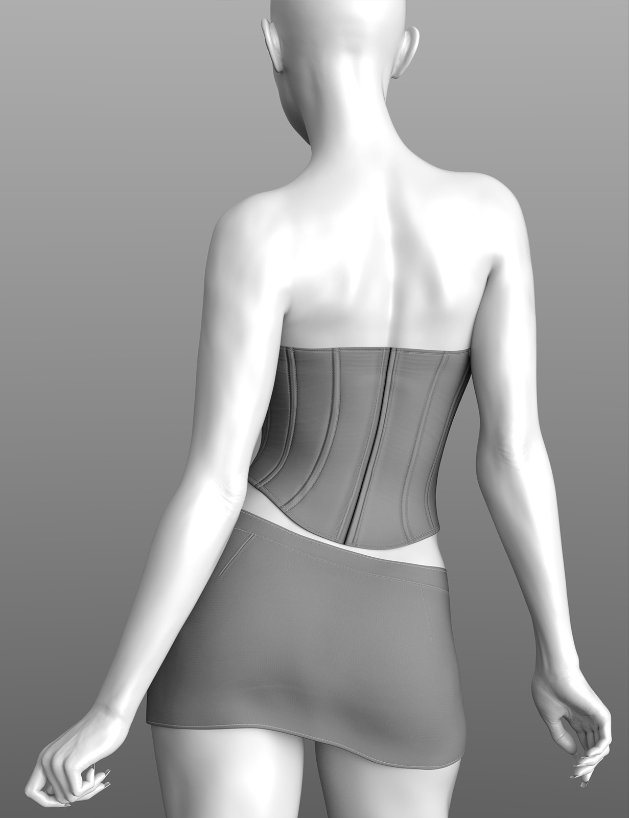 X-Fashion Sculpted Seduction Outfit for Genesis 8 And Genesis 9 Female(s) by N/A