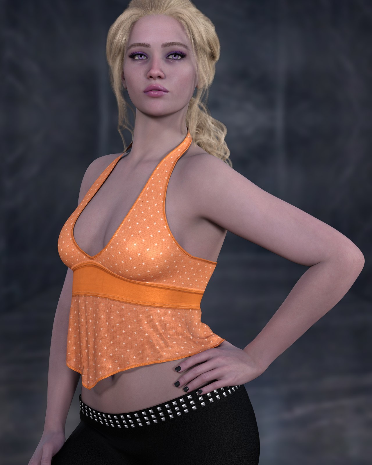 dforce - Ruffle Halter Top - Genesis 9 by N/A