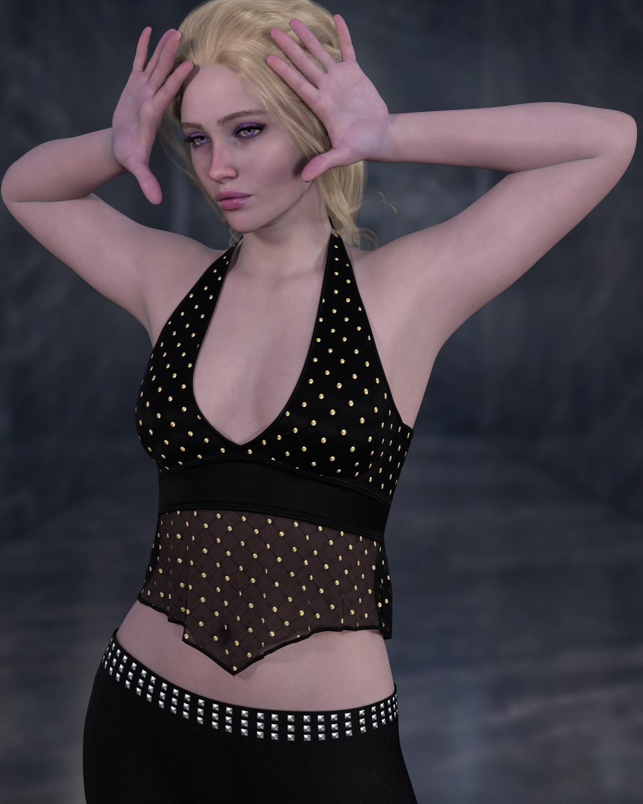 dforce - Ruffle Halter Top - Genesis 9 by N/A