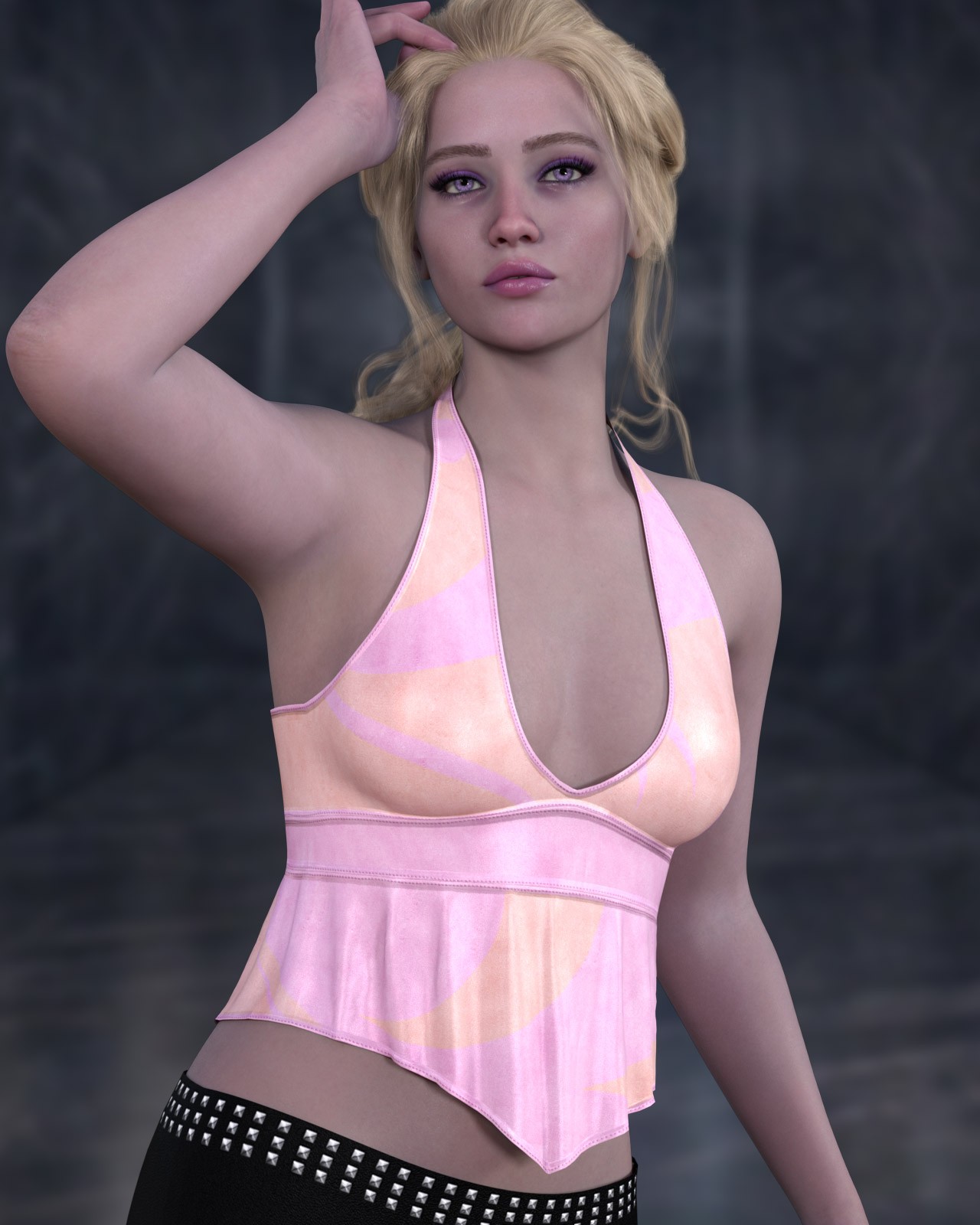 dforce - Ruffle Halter Top - Genesis 9 by N/A