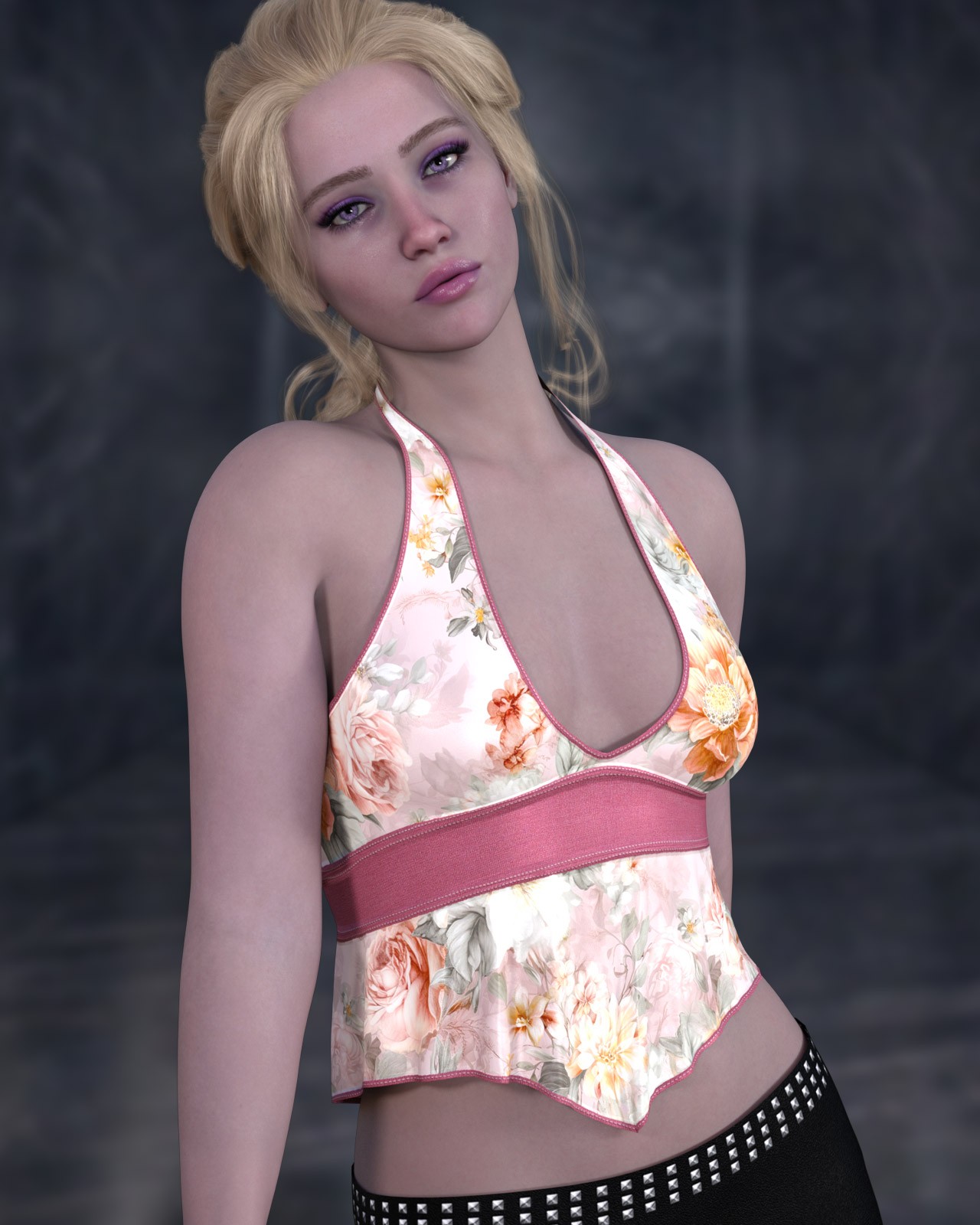dforce - Ruffle Halter Top - Genesis 9 by N/A