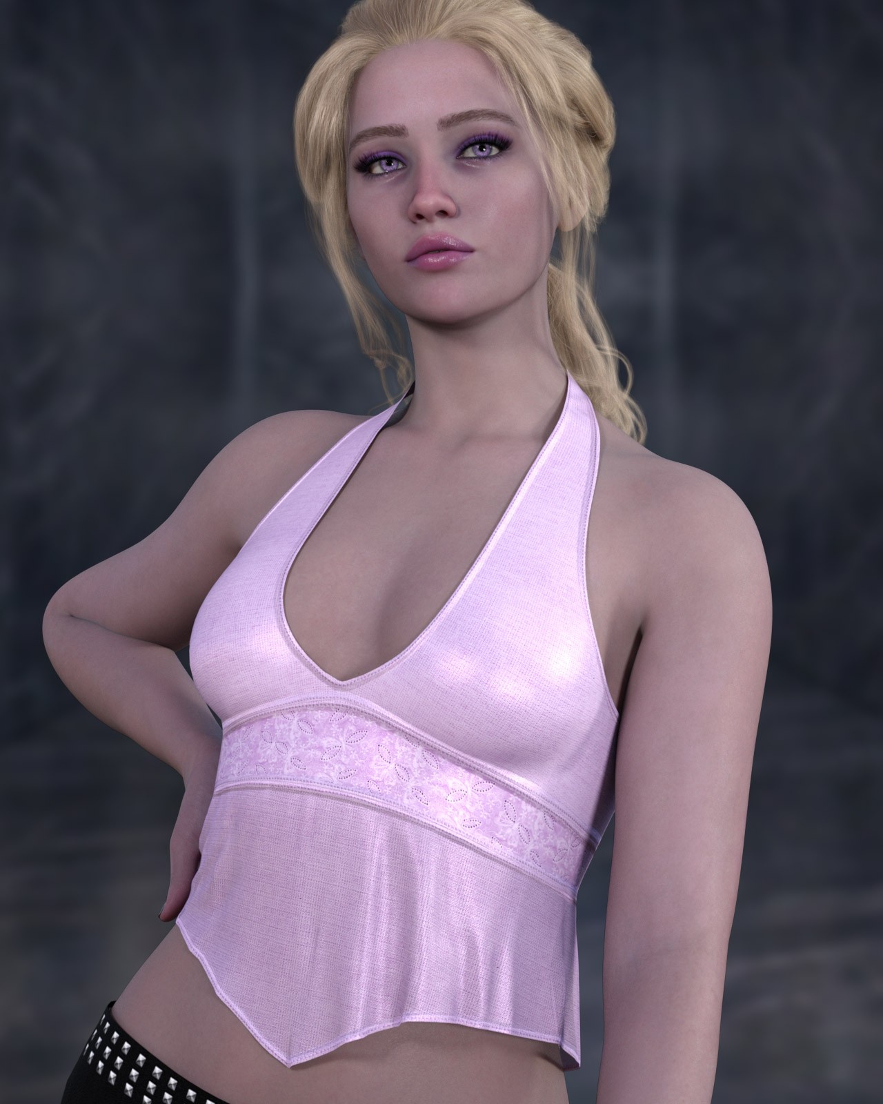 dforce - Ruffle Halter Top - Genesis 9 by N/A