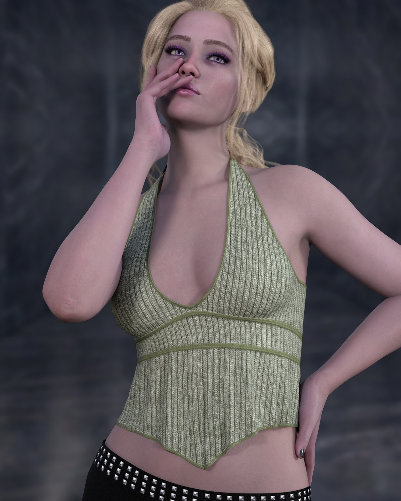 dforce - Ruffle Halter Top - Genesis 9 by N/A