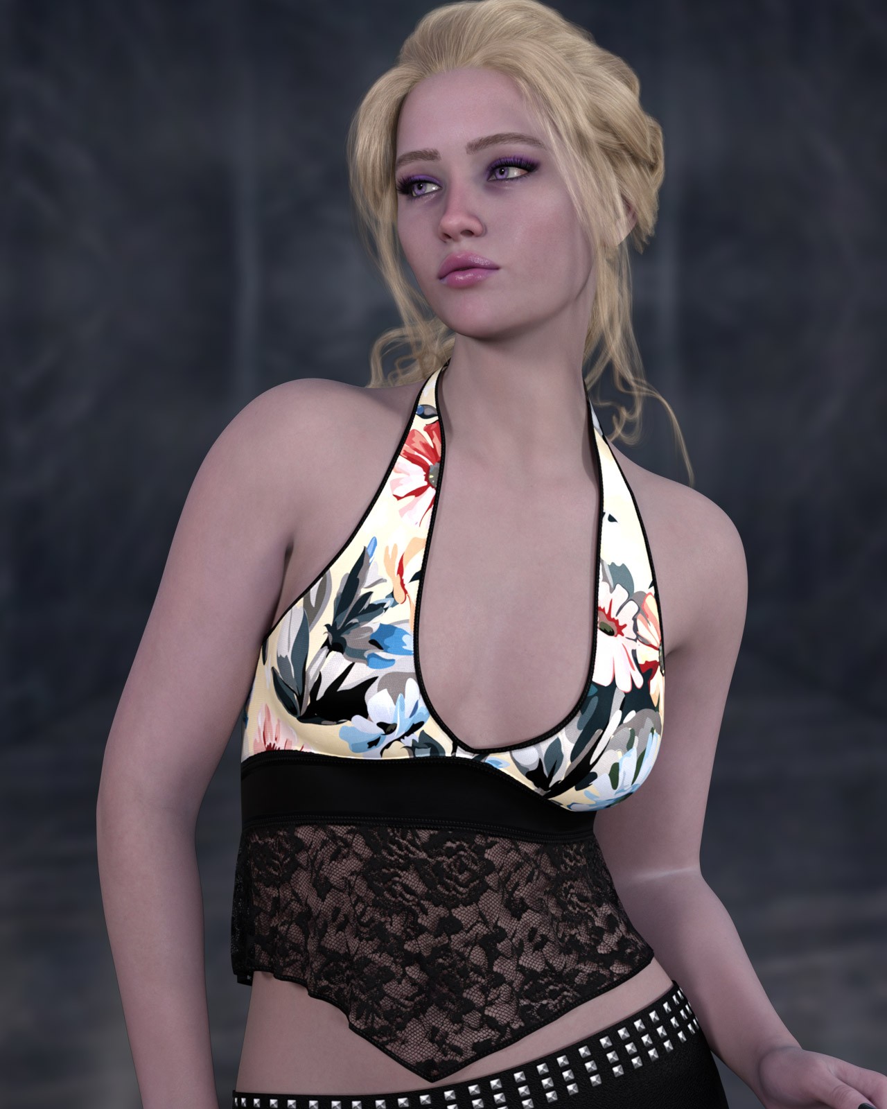 dforce - Ruffle Halter Top - Genesis 9 by N/A