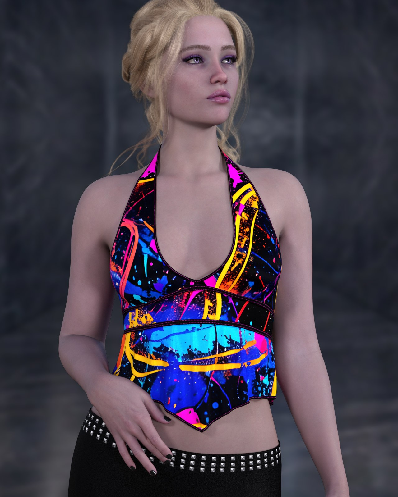 dforce - Ruffle Halter Top - Genesis 9 by N/A
