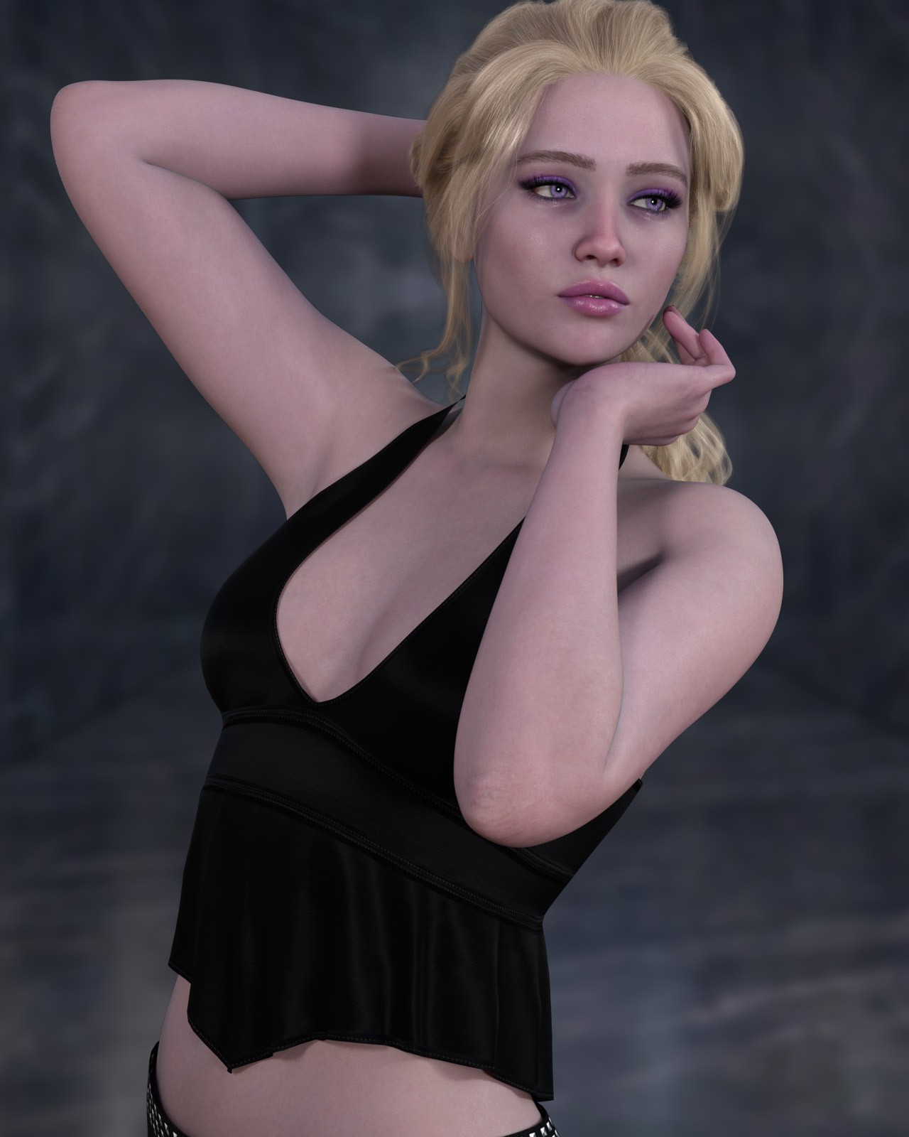 dforce - Ruffle Halter Top - Genesis 9 by N/A