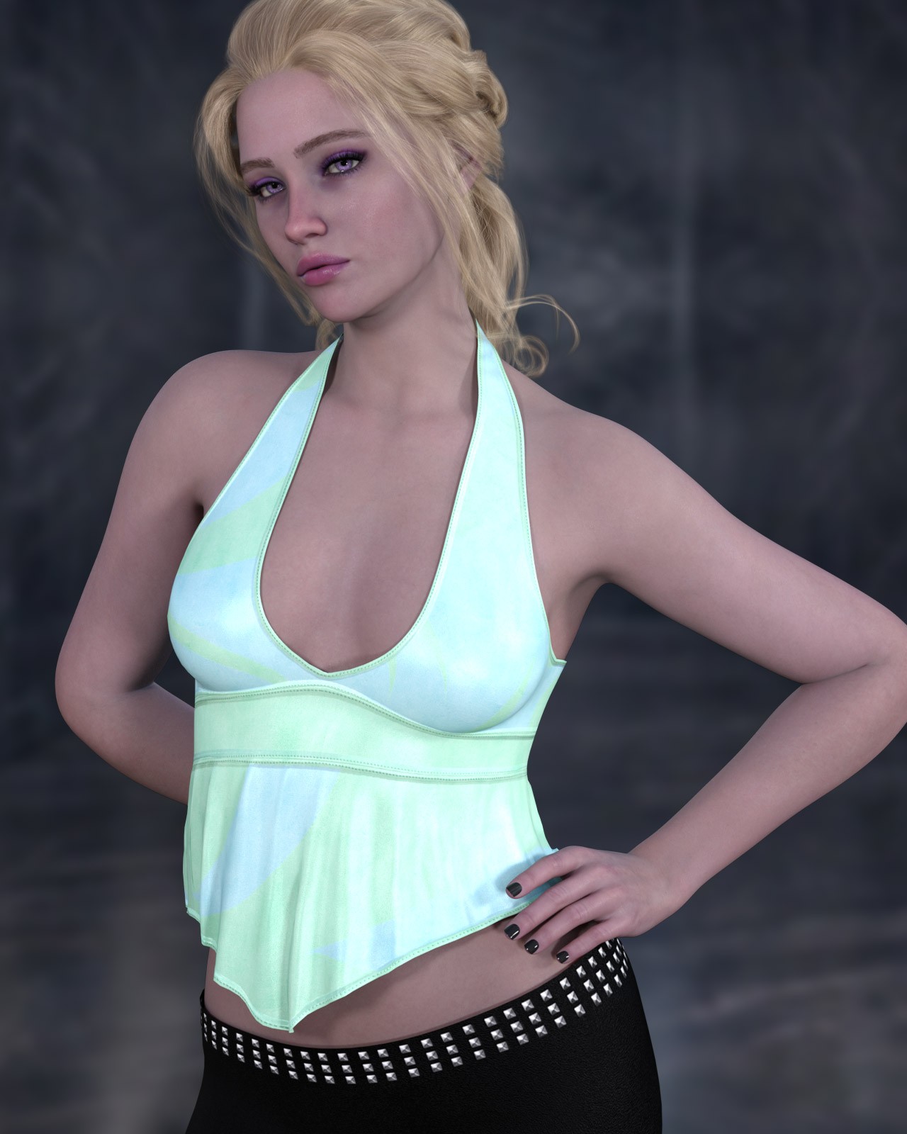 dforce - Ruffle Halter Top - Genesis 9 by N/A