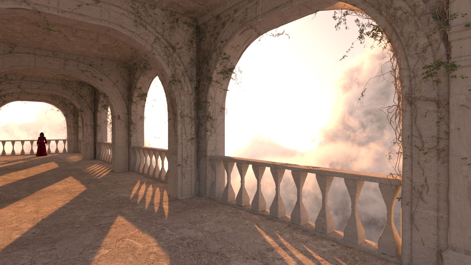 3D Scenery: Mountain Stone House: Balcony by N/A