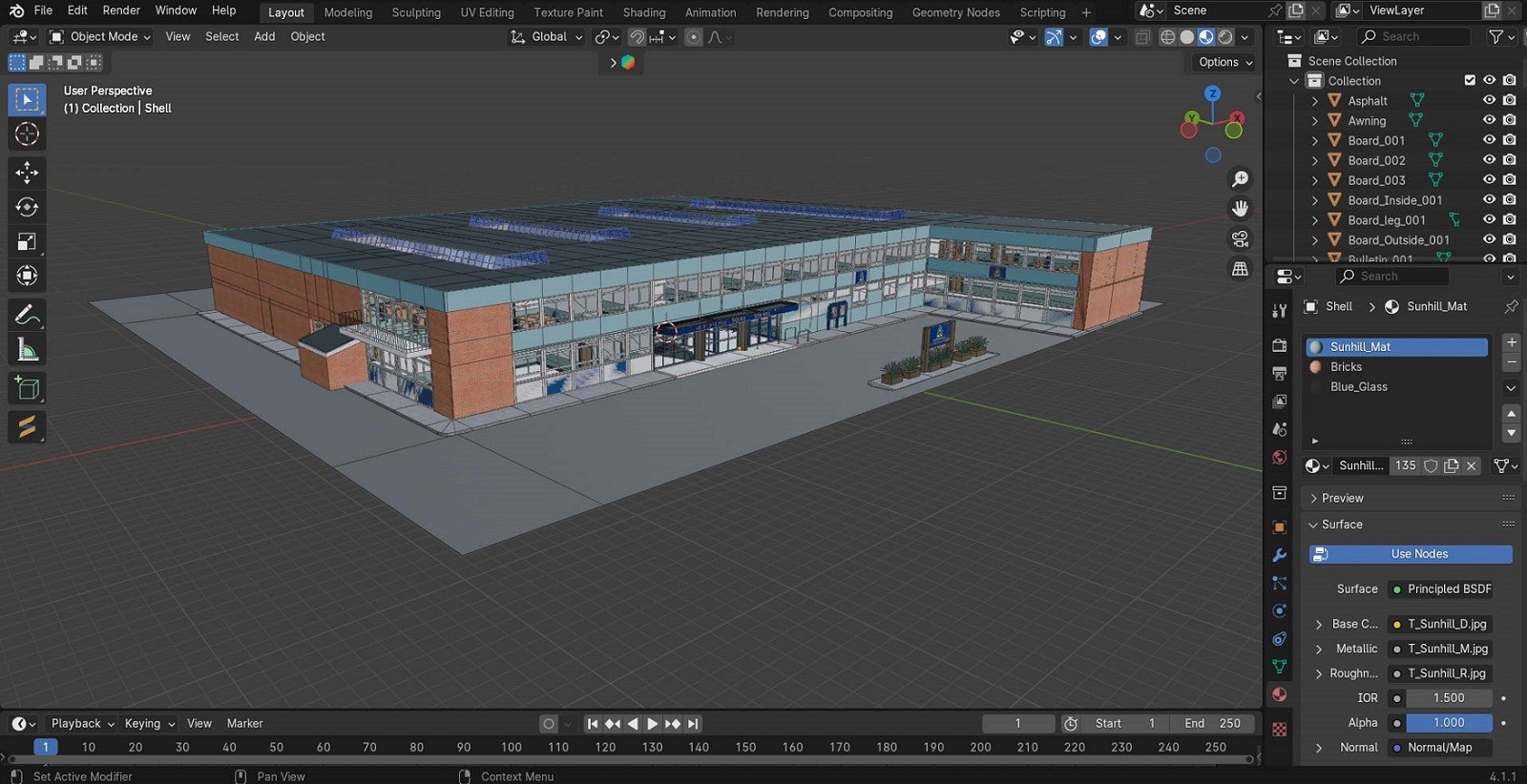 Sun Hill Police Station - Complete 3D Interior & Exterior Model by N/A