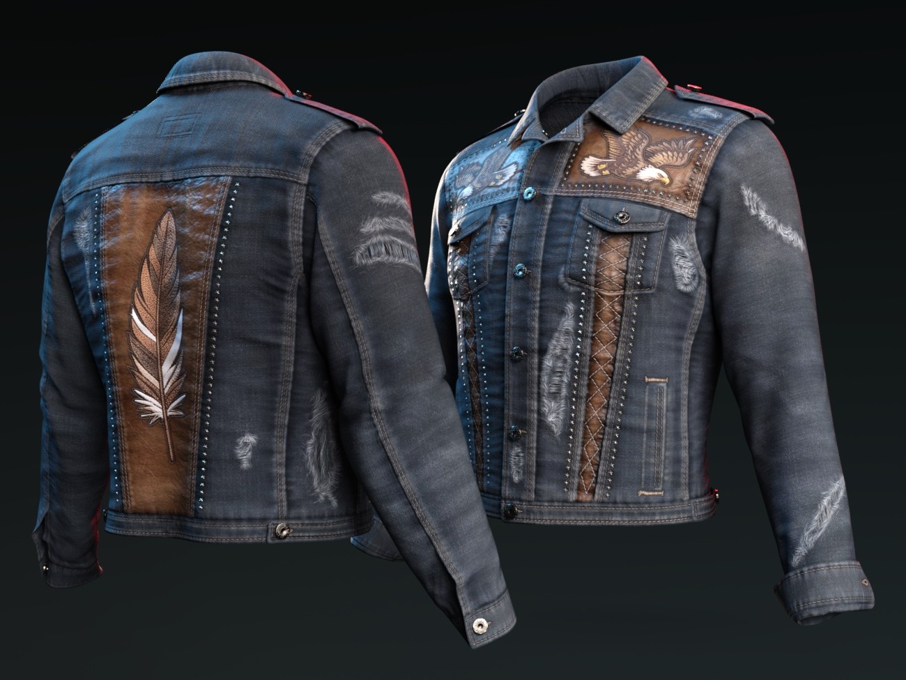 dForce Denim Jacket and TShirt for G8M, G8F, and G9 by N/A