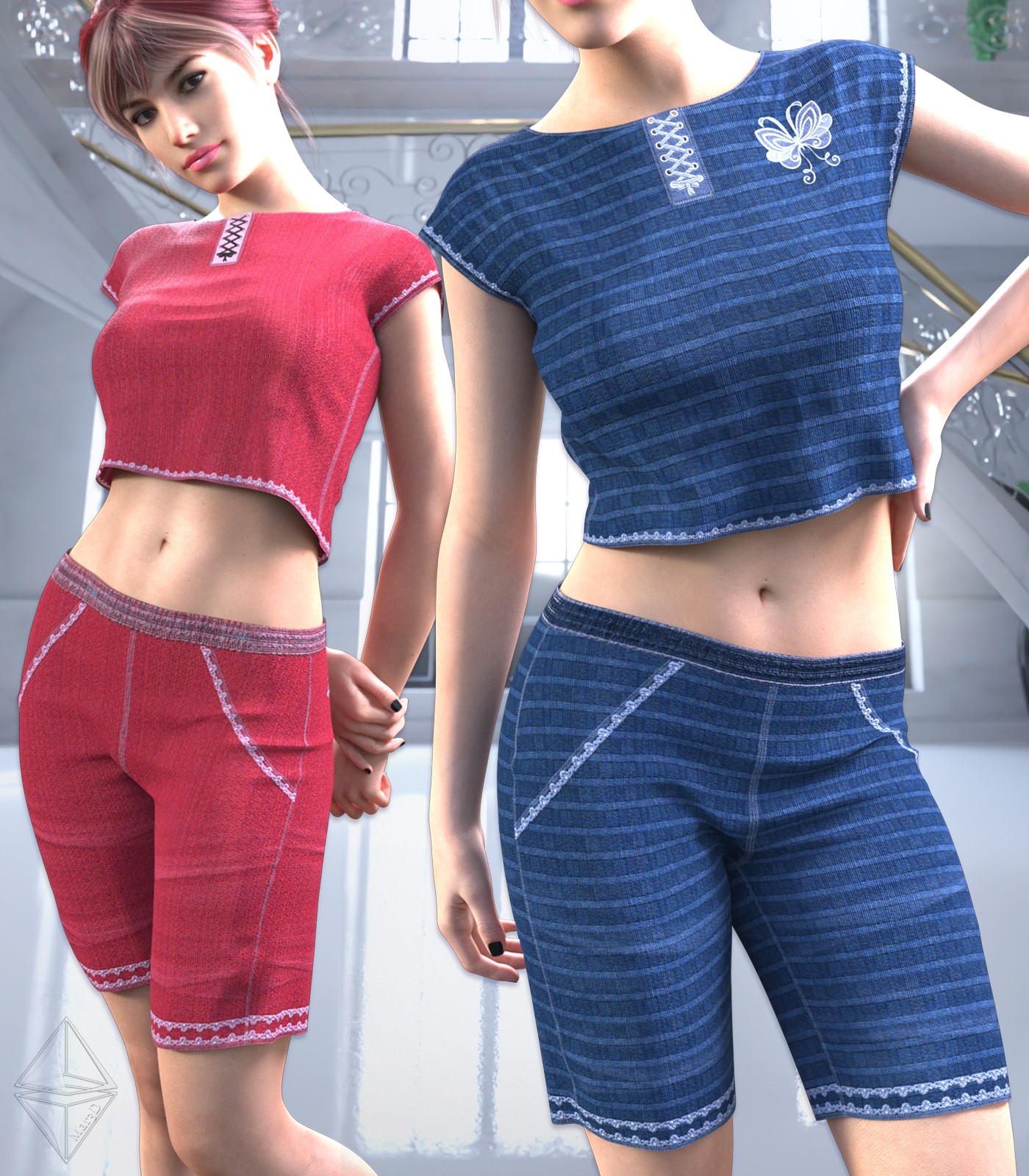 dForce Freedom Pants and Shirt for G8F/8.1 by N/A