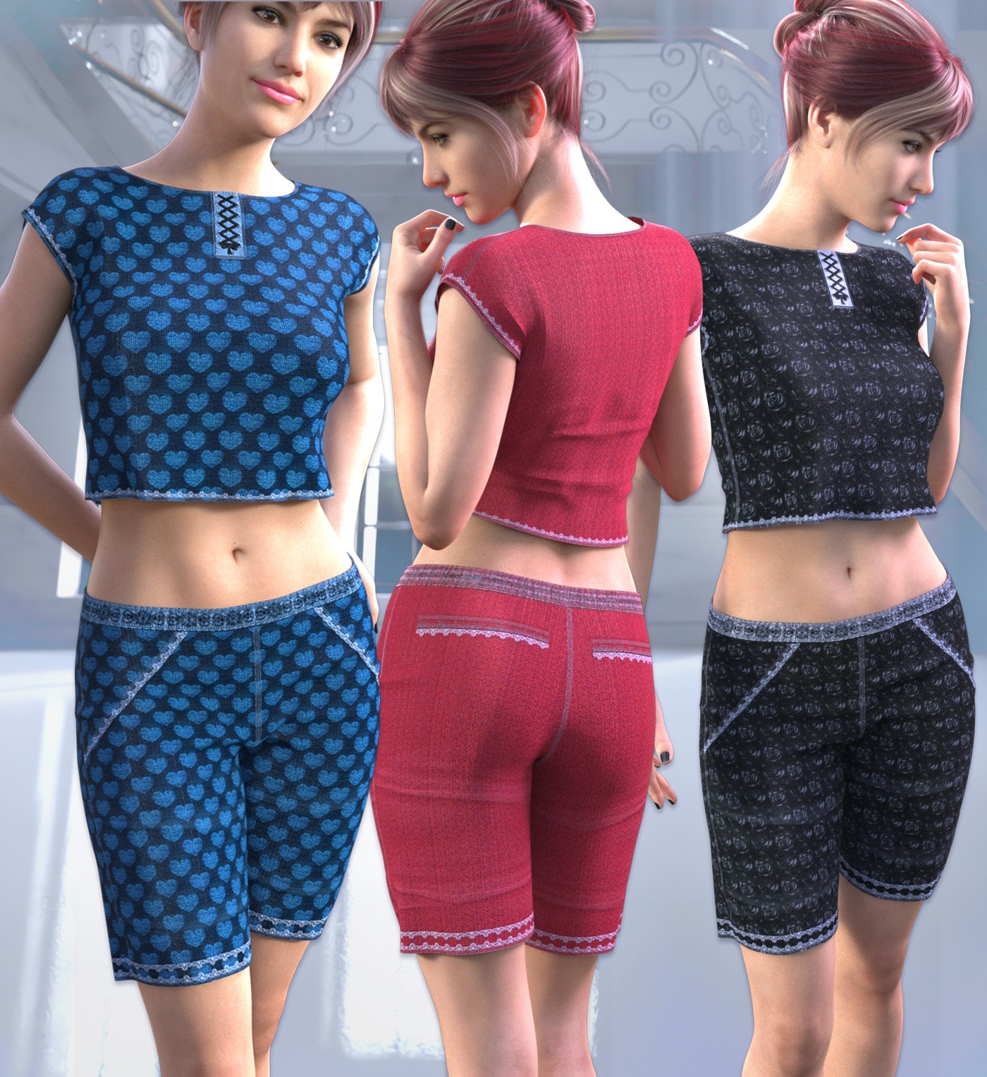 dForce Freedom Pants and Shirt for G8F/8.1 by N/A