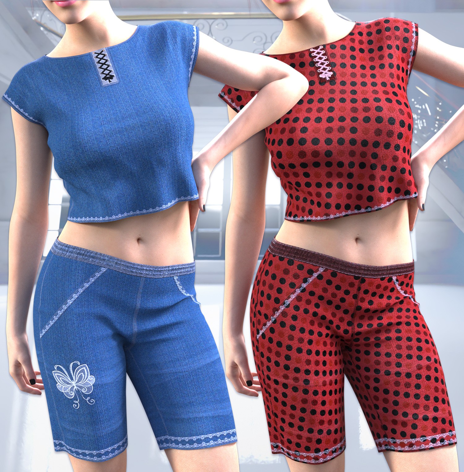 dForce Freedom Pants and Shirt for G8F/8.1 by N/A