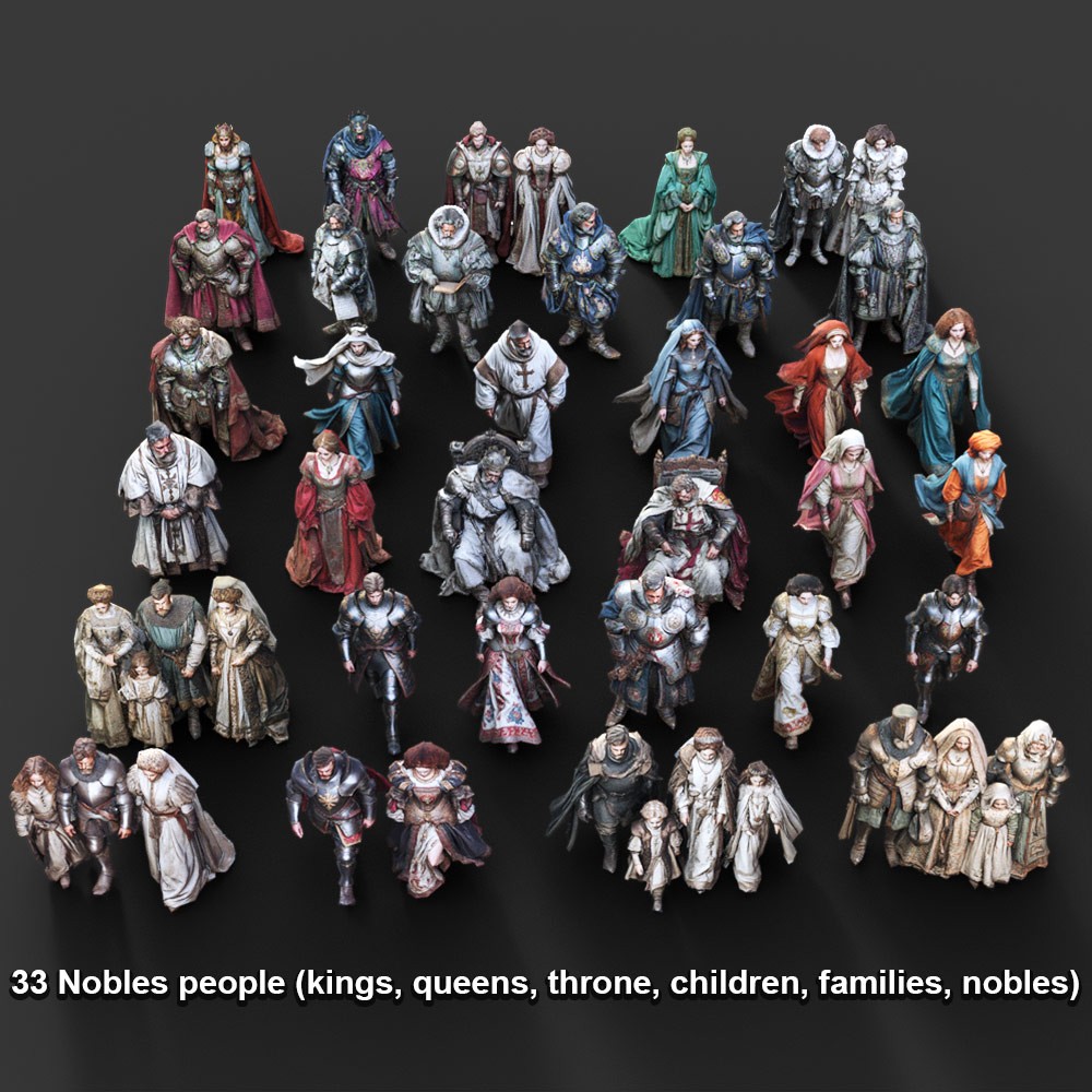 150 LOWREZ Medieval People for Daz Studio by N/A