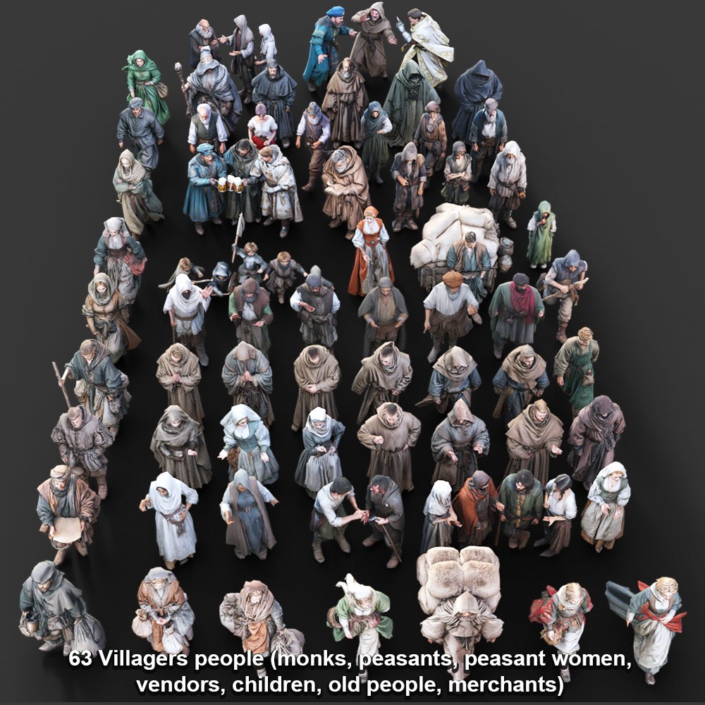 150 LOWREZ Medieval People for Daz Studio by N/A