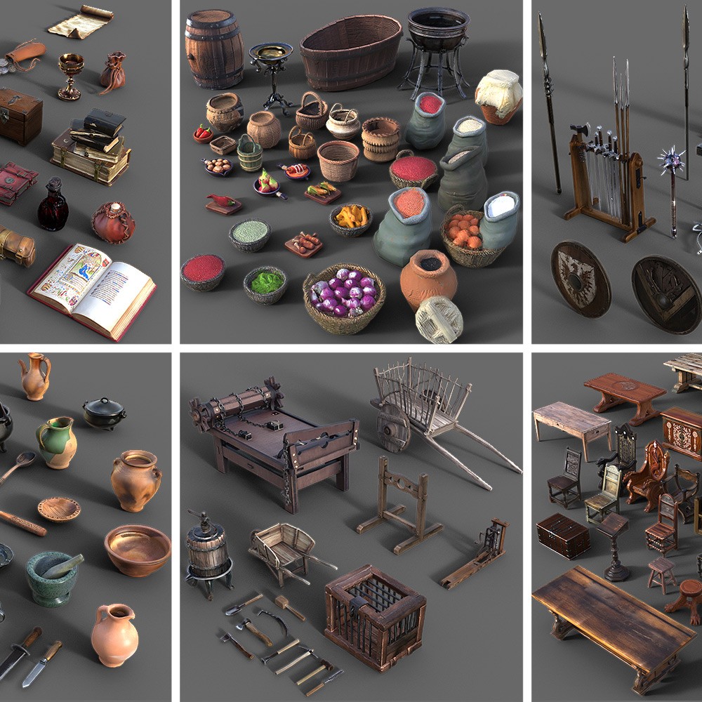 130 Medieval Props Collection for Daz Studio by N/A